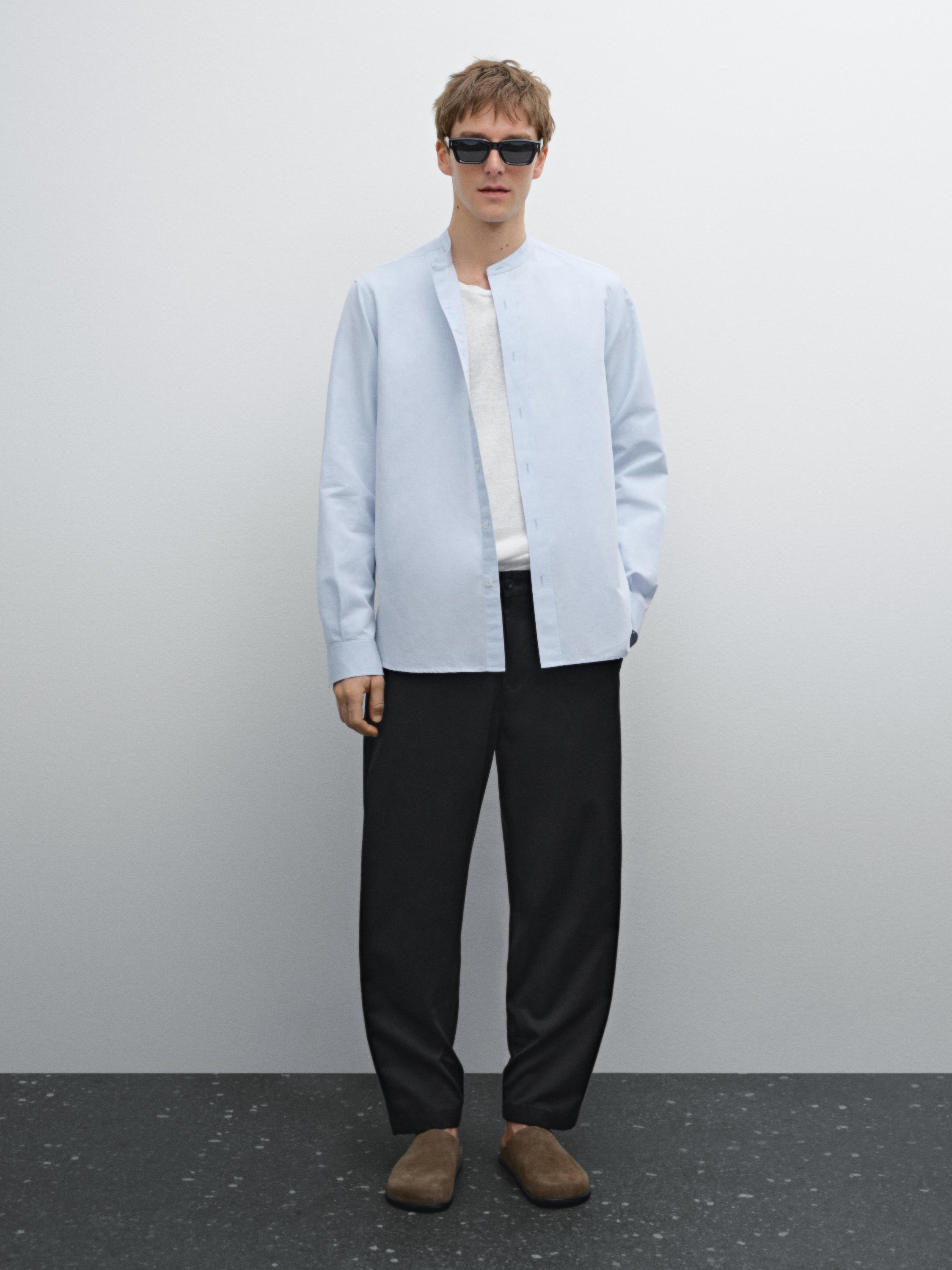 Chemise regular fit en coton mélangé