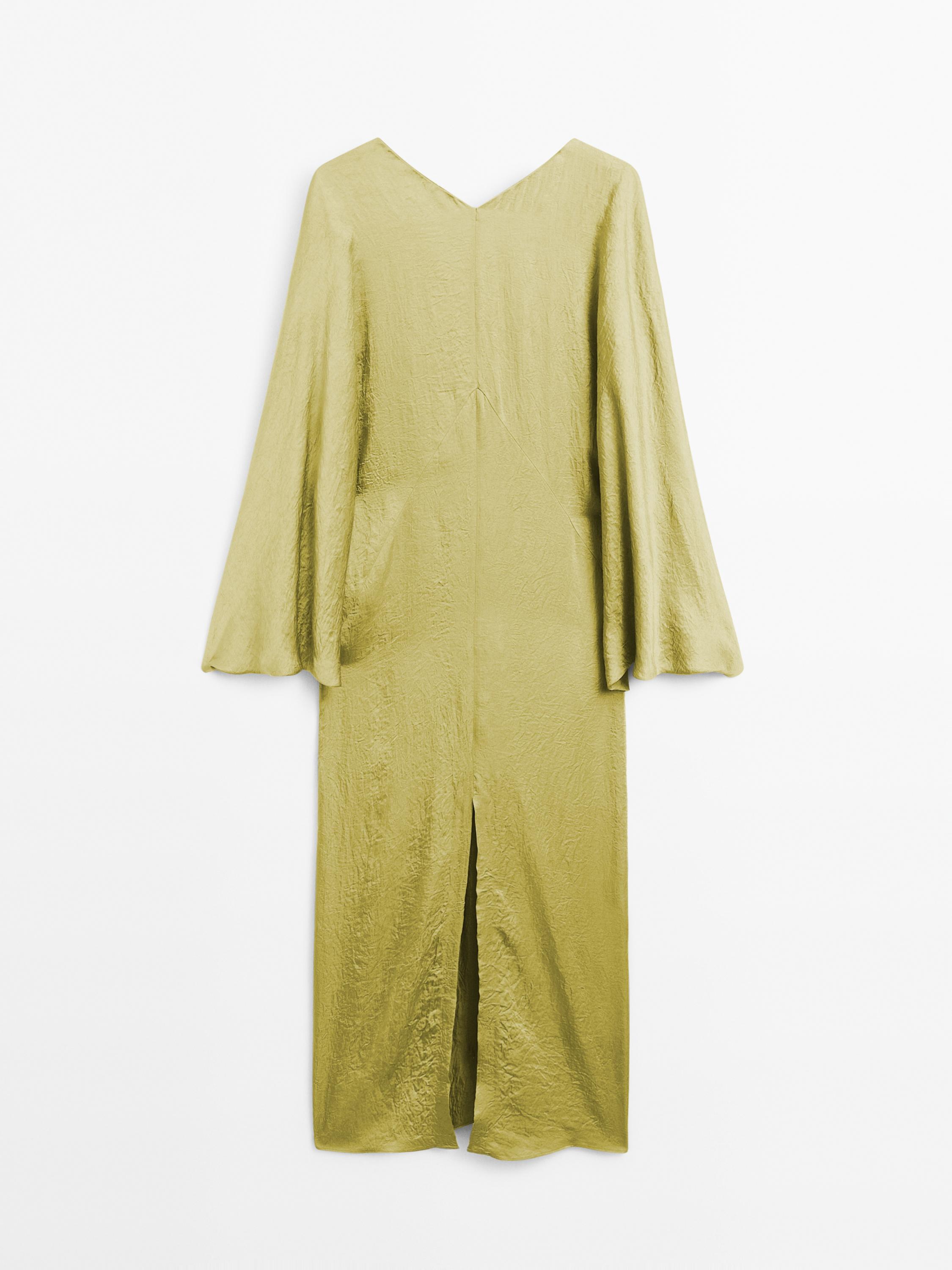 Luźna satynowa sukienka kimono − STUDIO