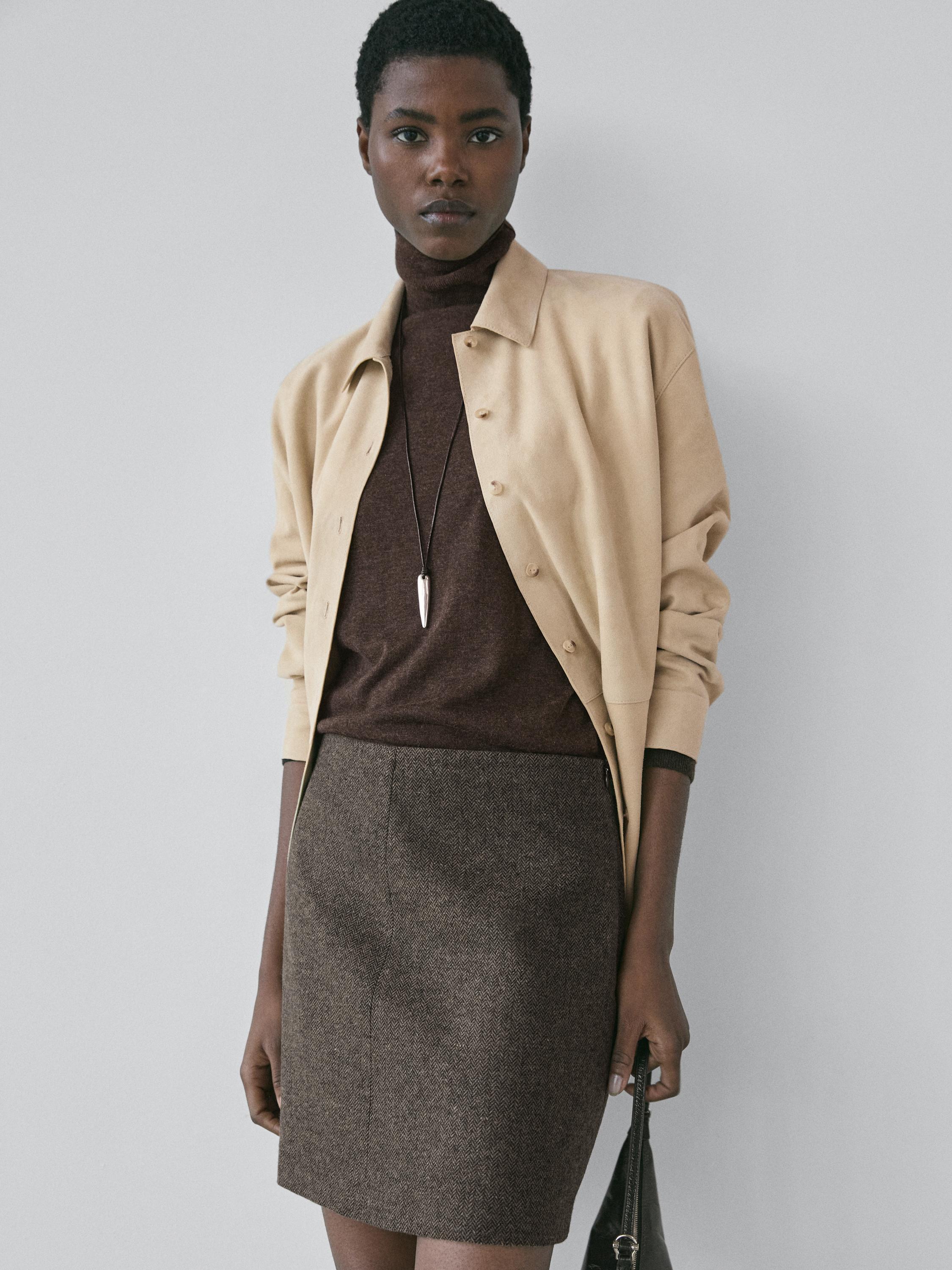 Suede leather shirt — SAND
