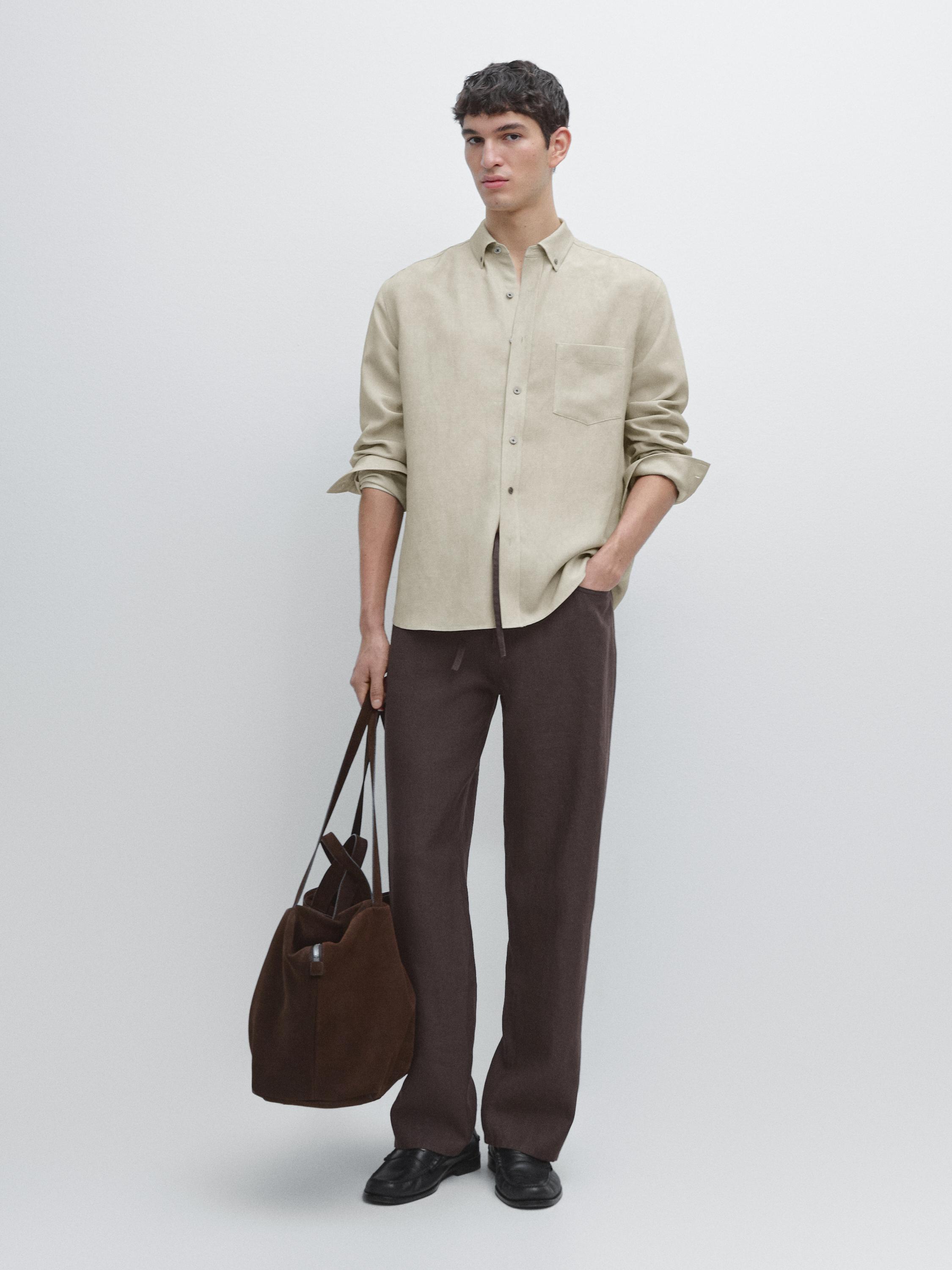 Flowing shirt with pocket — EMERALD