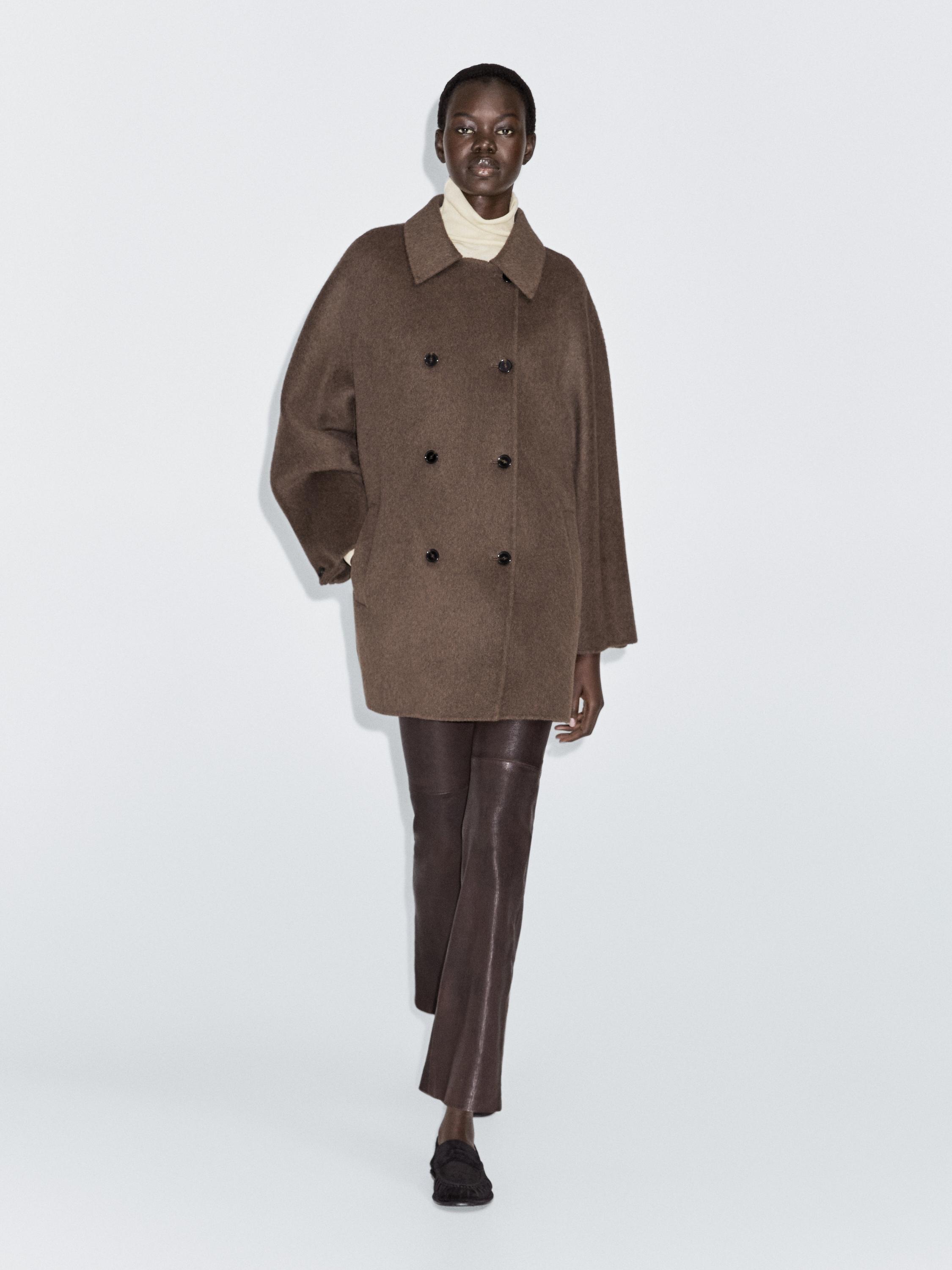 Abrigo cruzado mezcla lana