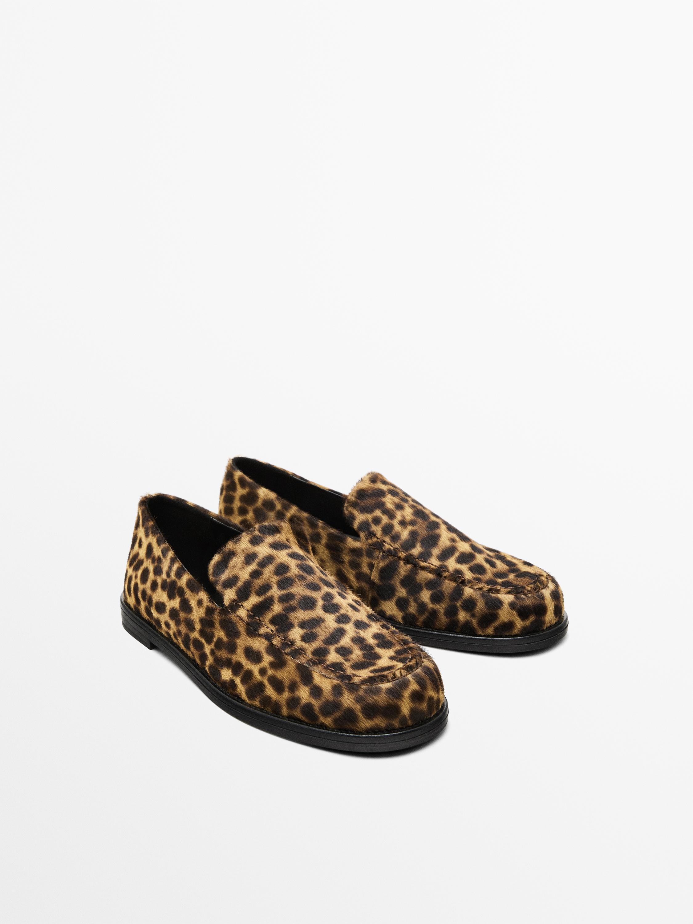 Animal print loafers