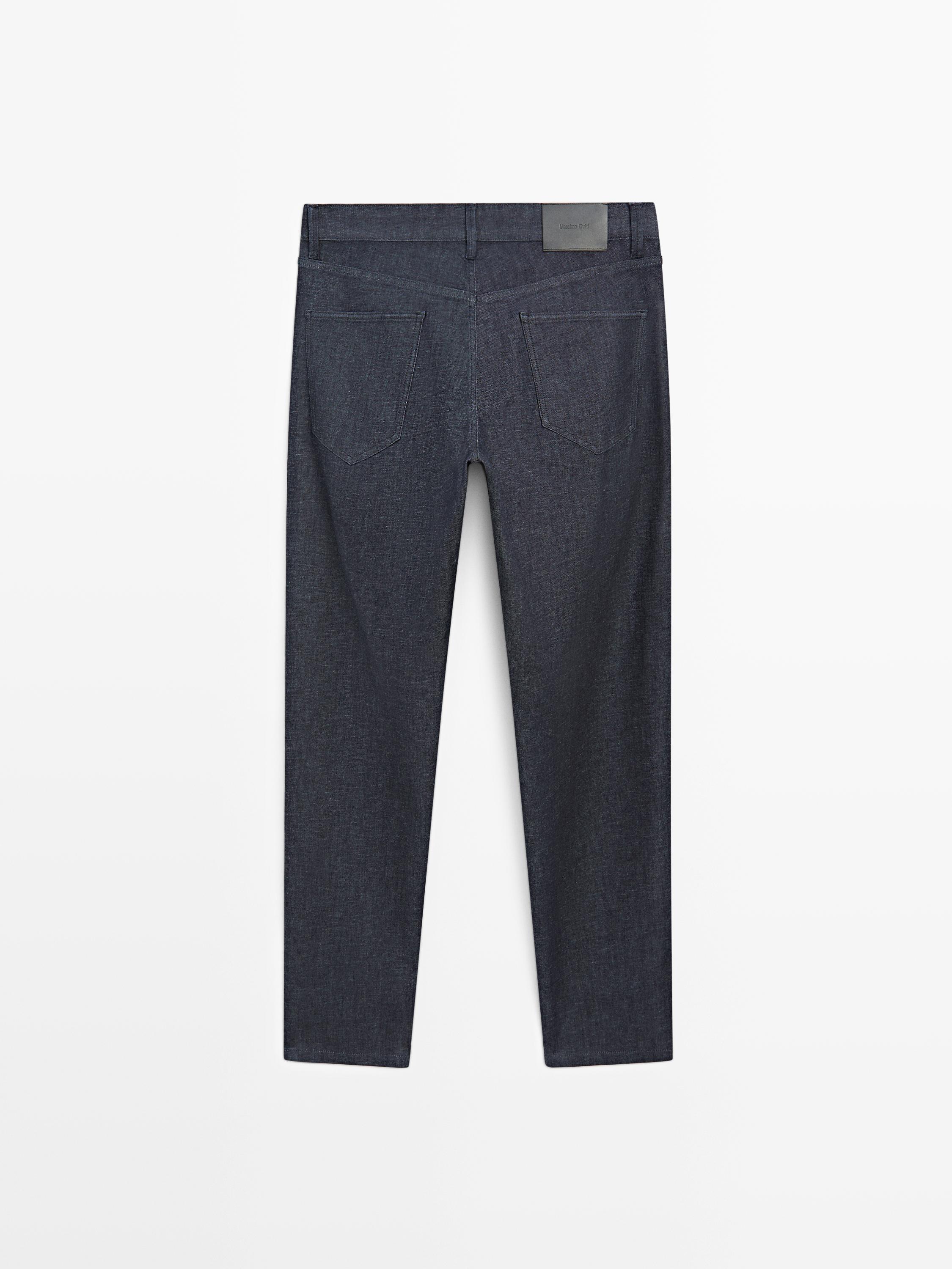 Lightweight slim-fit rinse wash jeans — DEEP BLUE