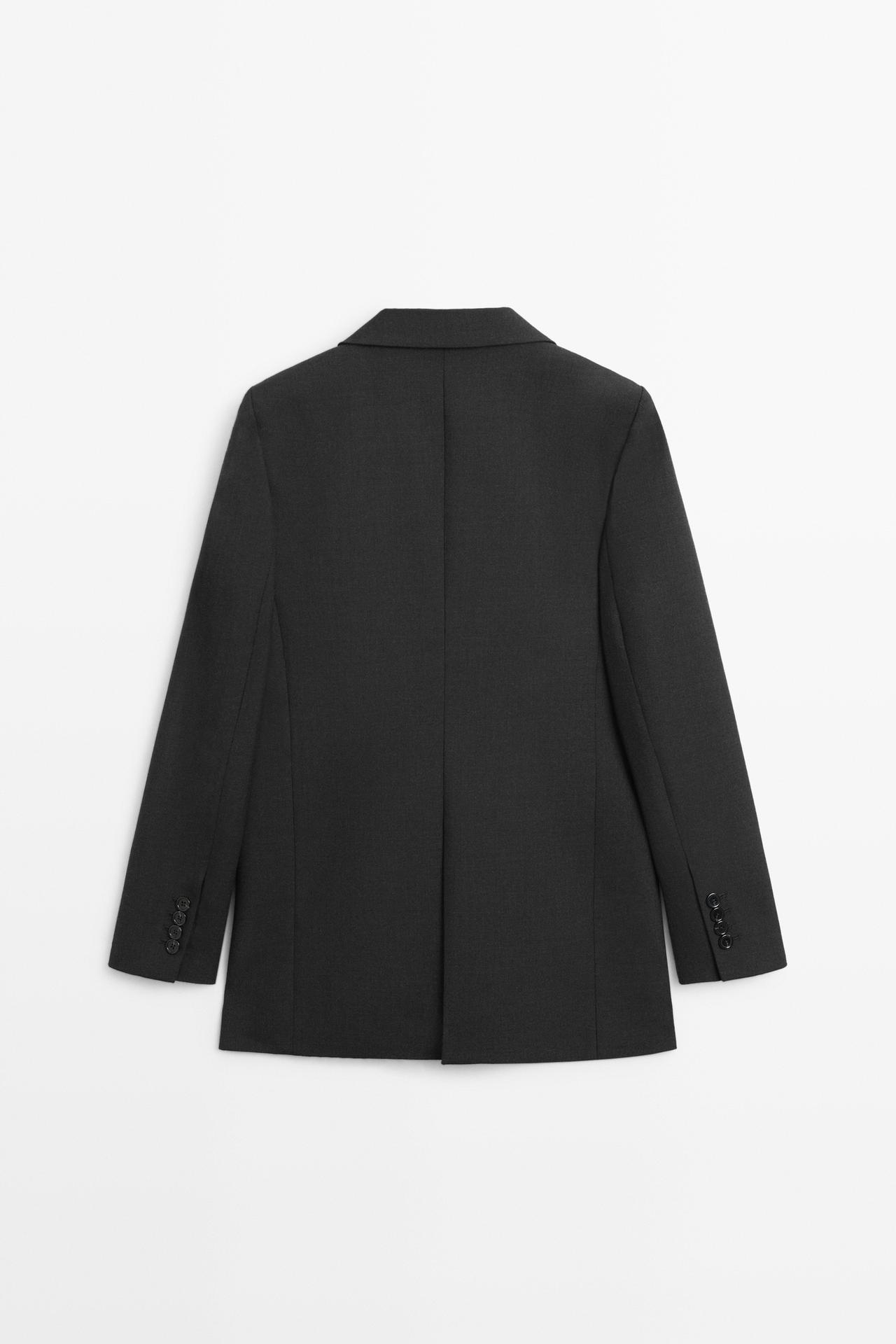 Three-button wool blazer — DARK GREY