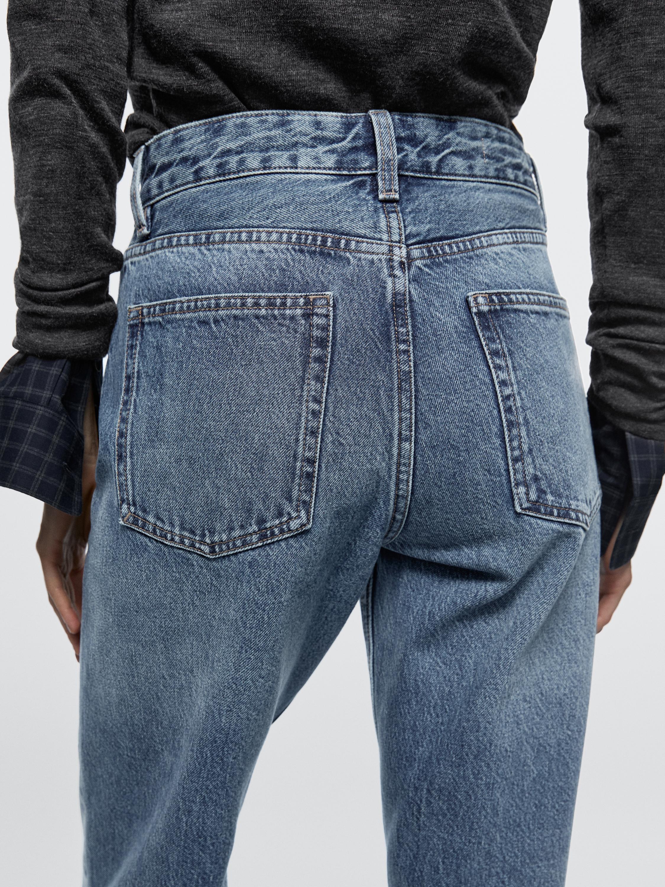 Mid-rise straight-leg jeans — MEDIUM BLUE