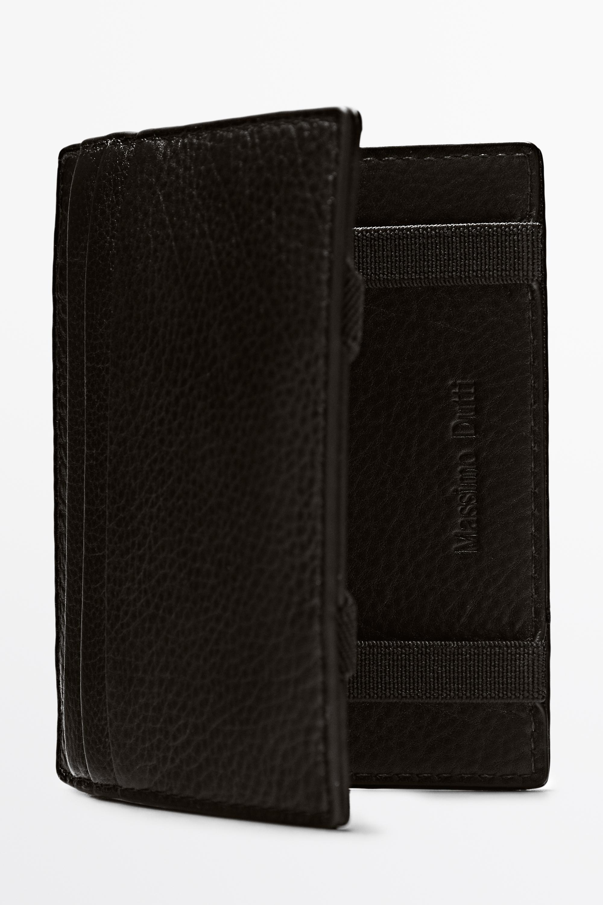 Nappa leather "magic" wallet — BLACK