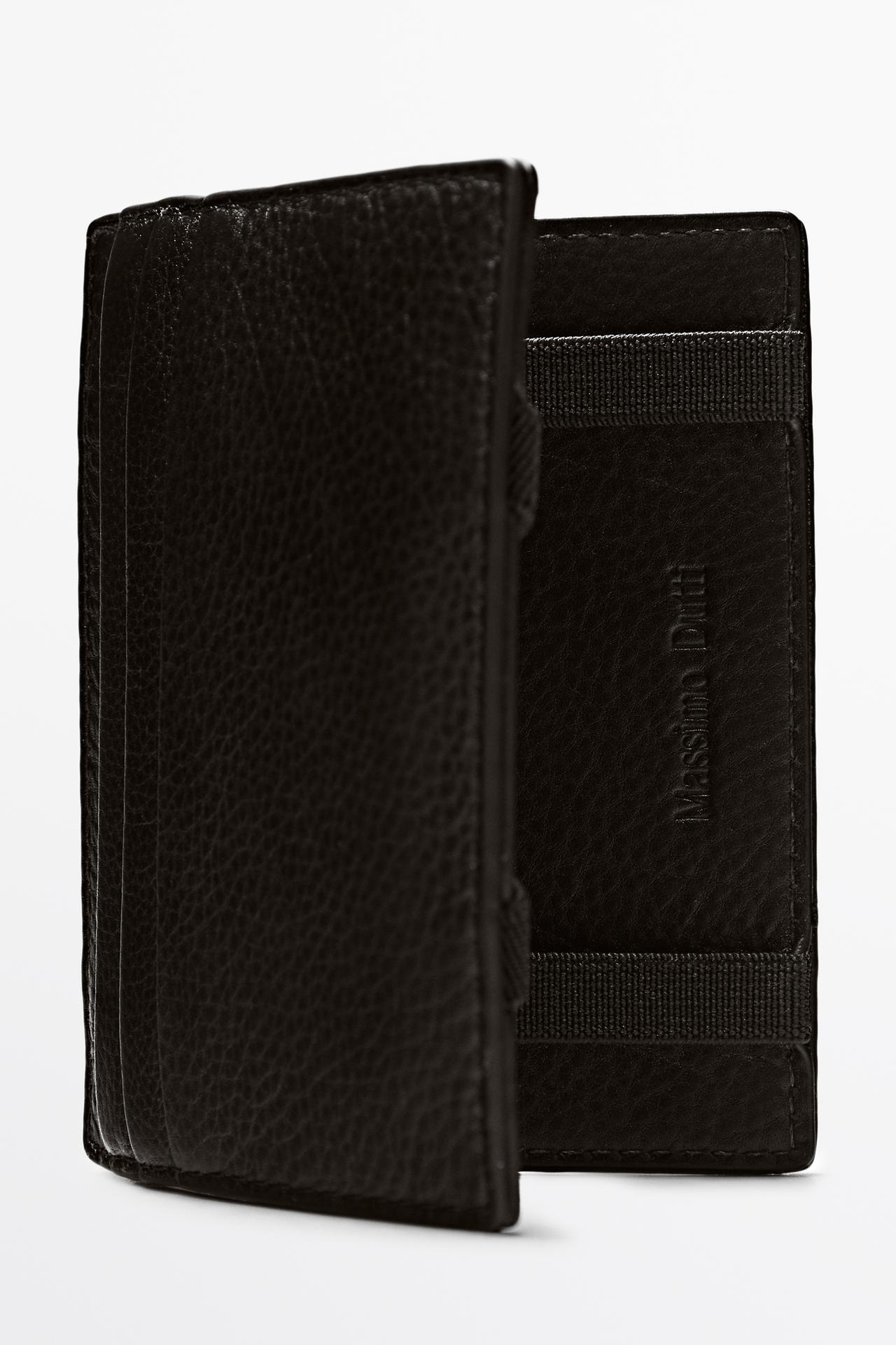 Nappa leather "magic" wallet — BLACK