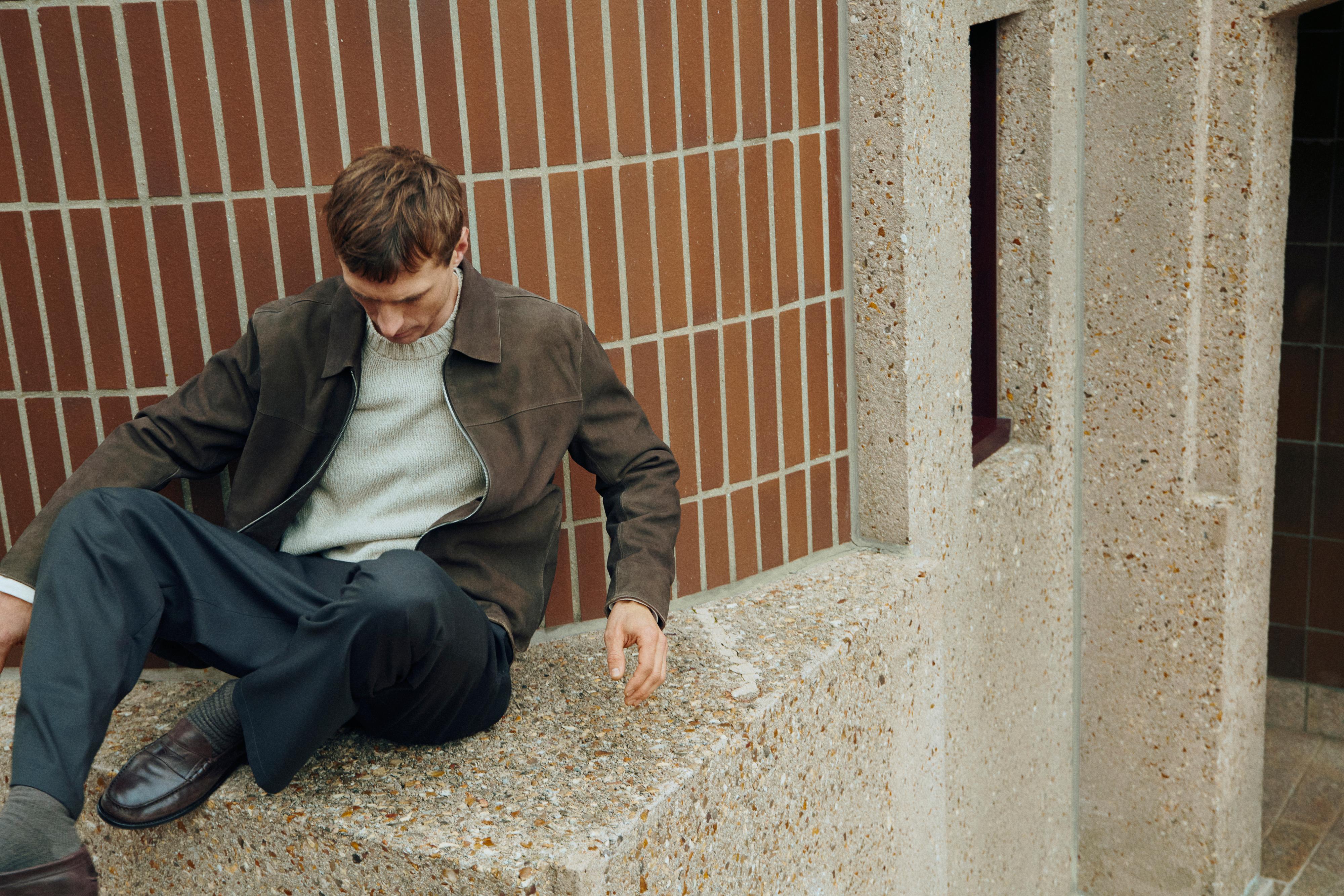 Suede leather jacket — MOLE BROWN