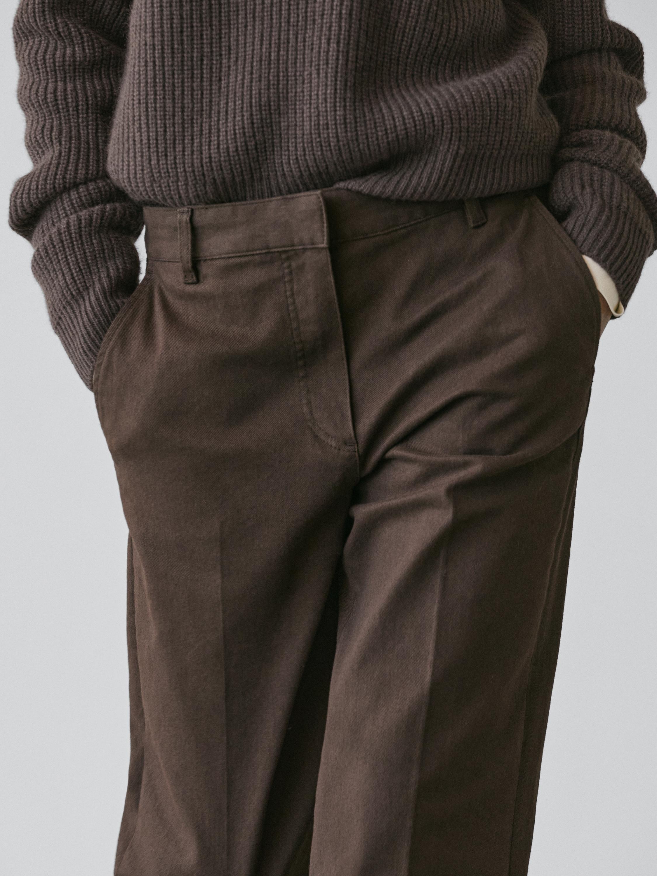 Pantalón mezcla algodón straight fit