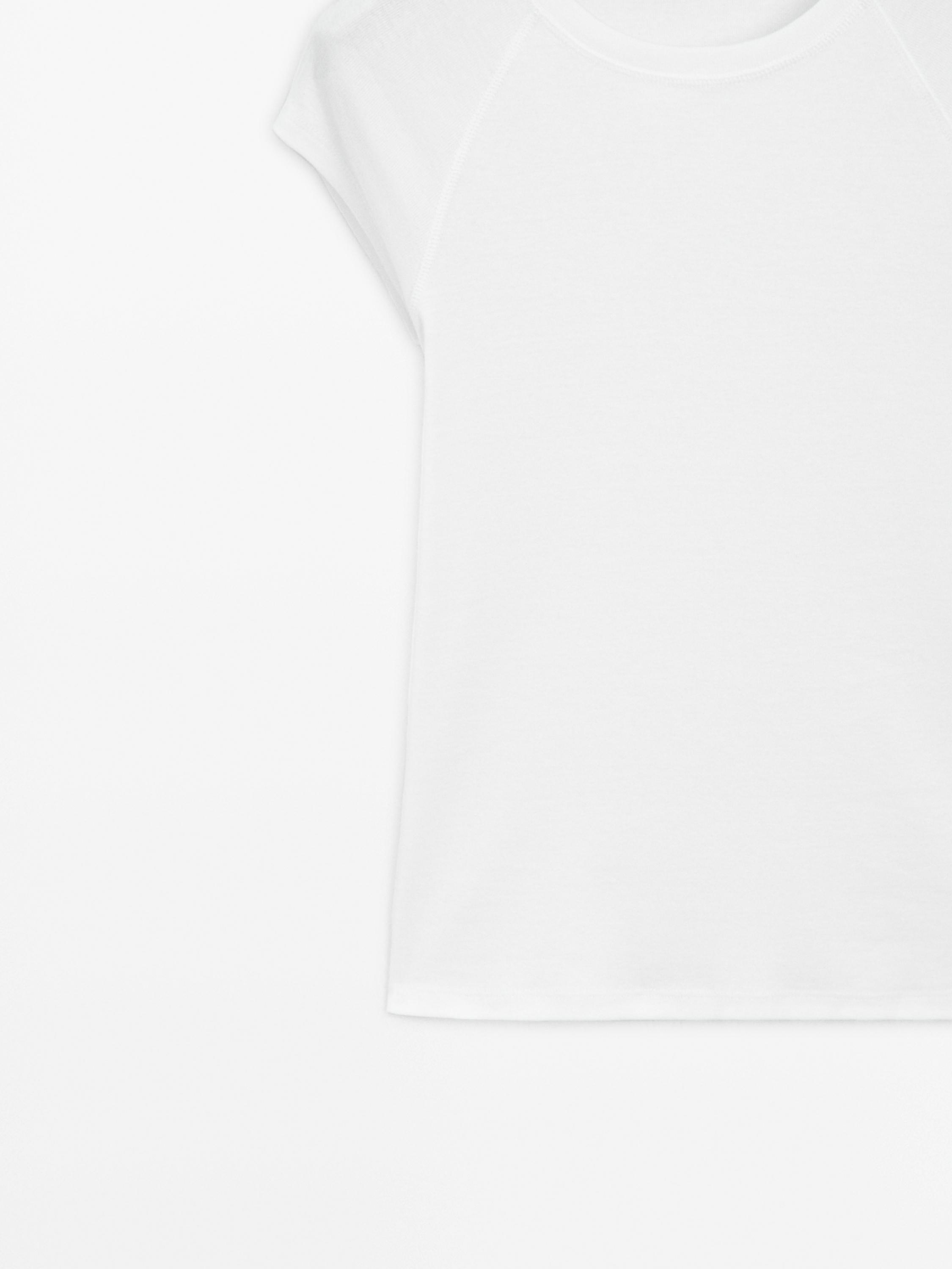 100% Cotton Short Sleeve Raglan T-Shirt — Off white
