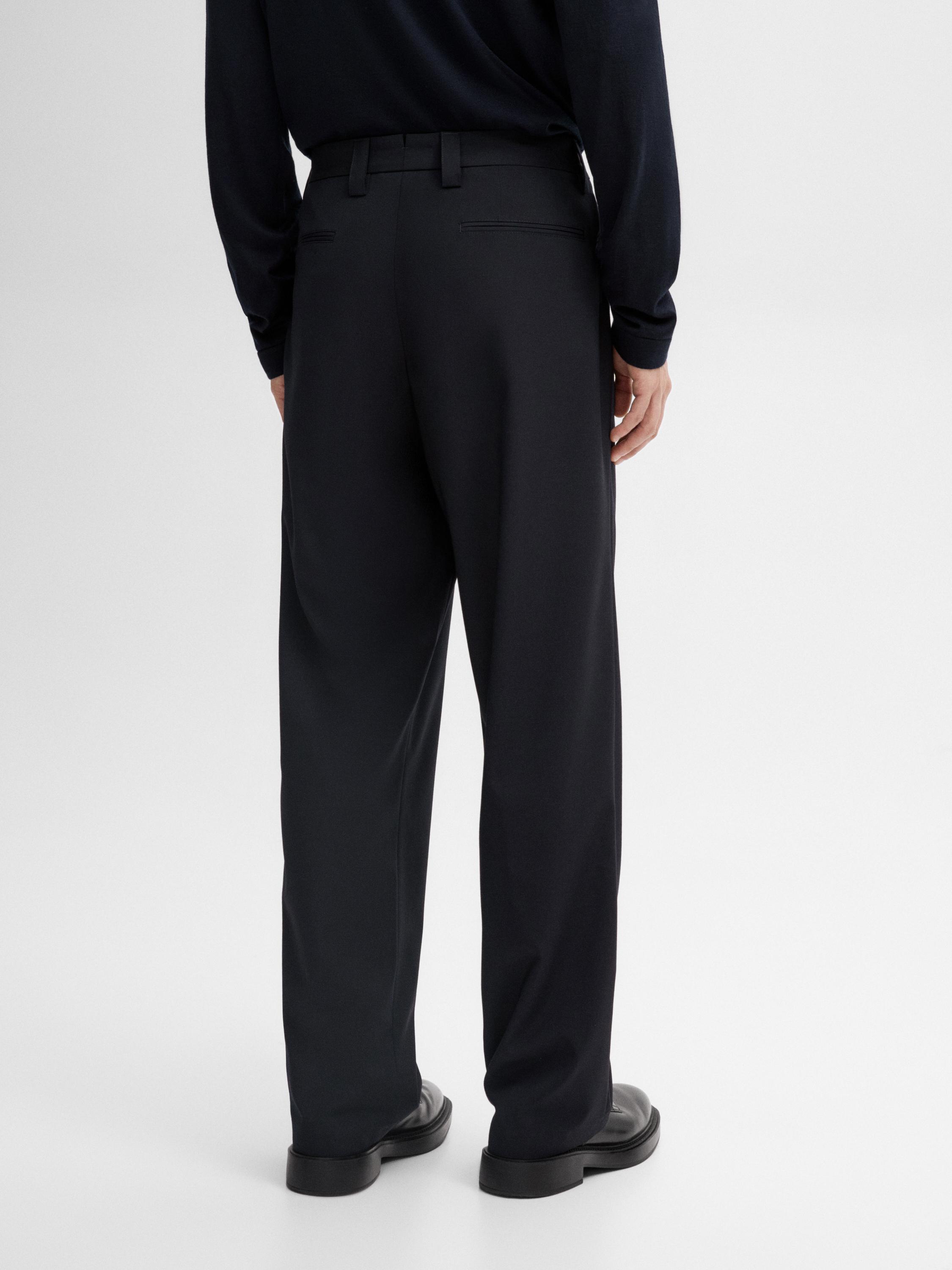 Wool blend darted trousers