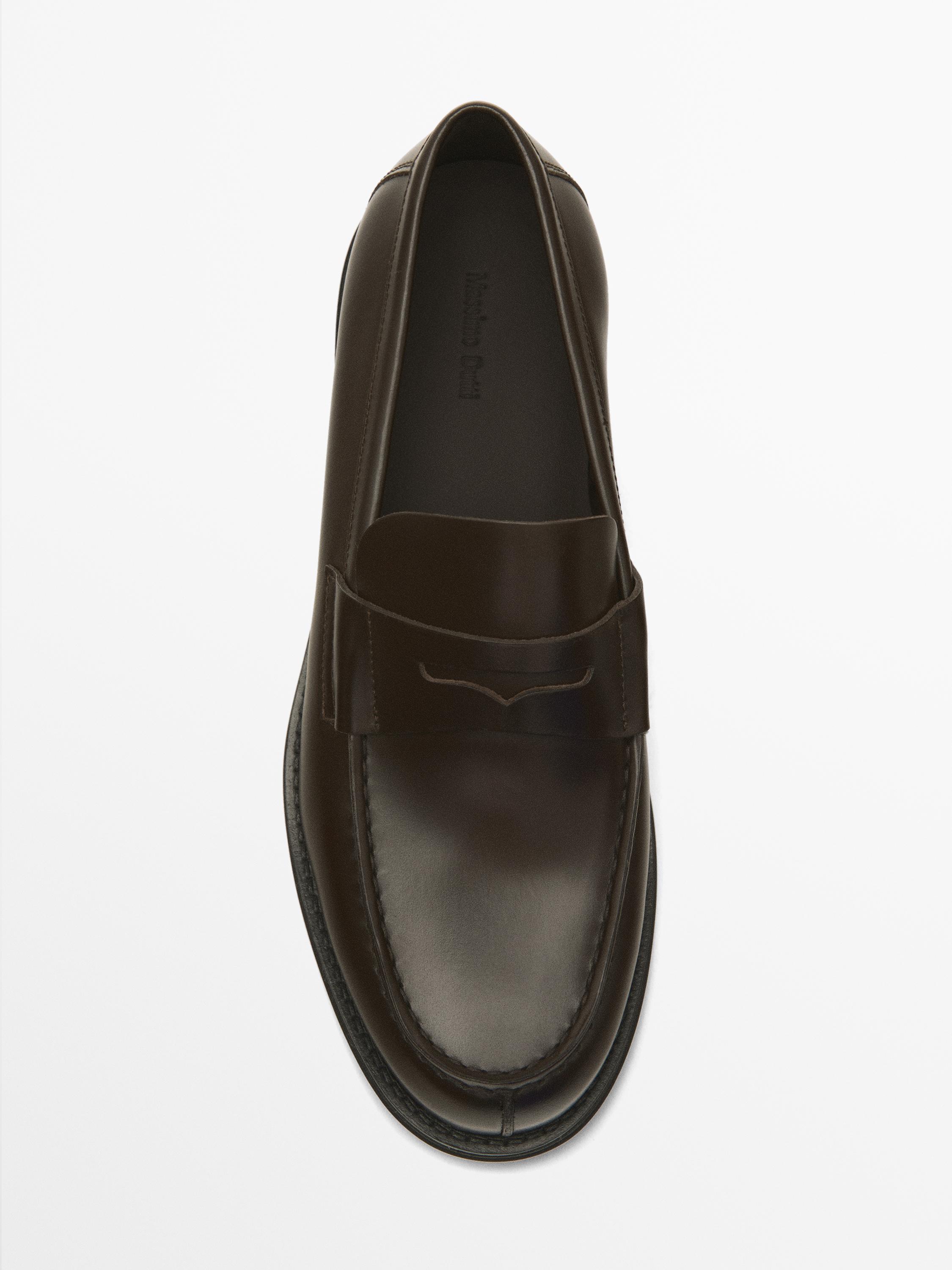 Leather penny loafers