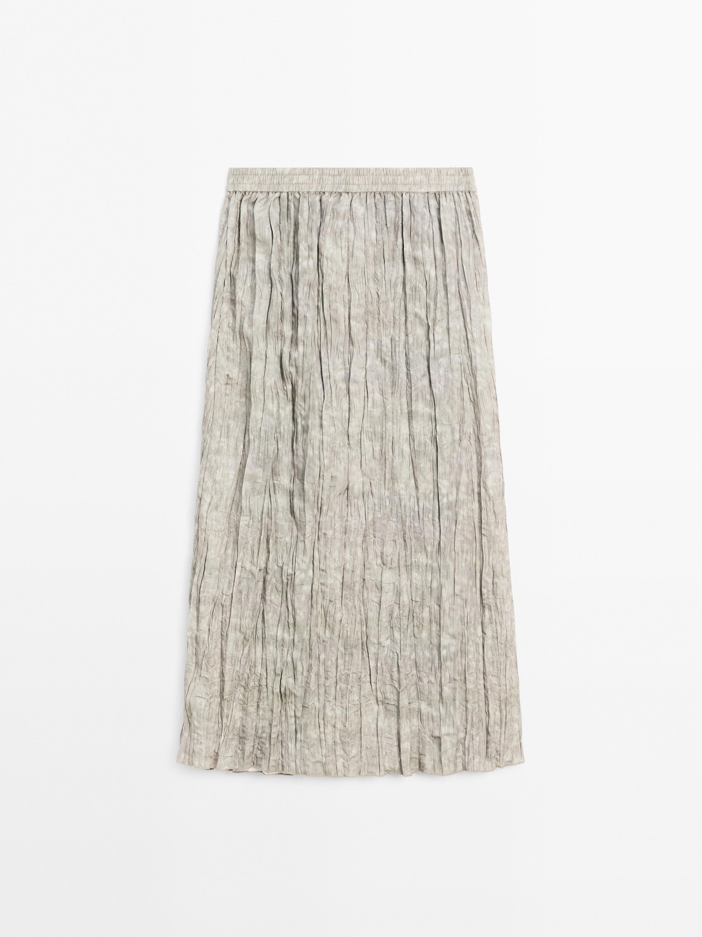 Flowing midi skirt with striped detail