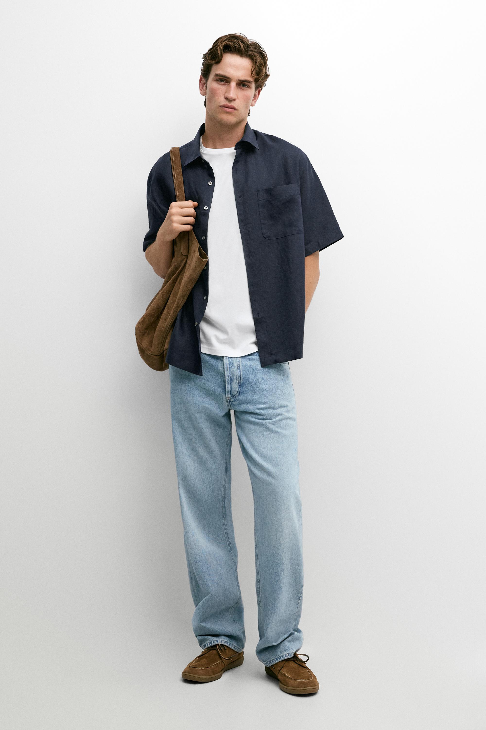 Camisa manga corta 100% lino