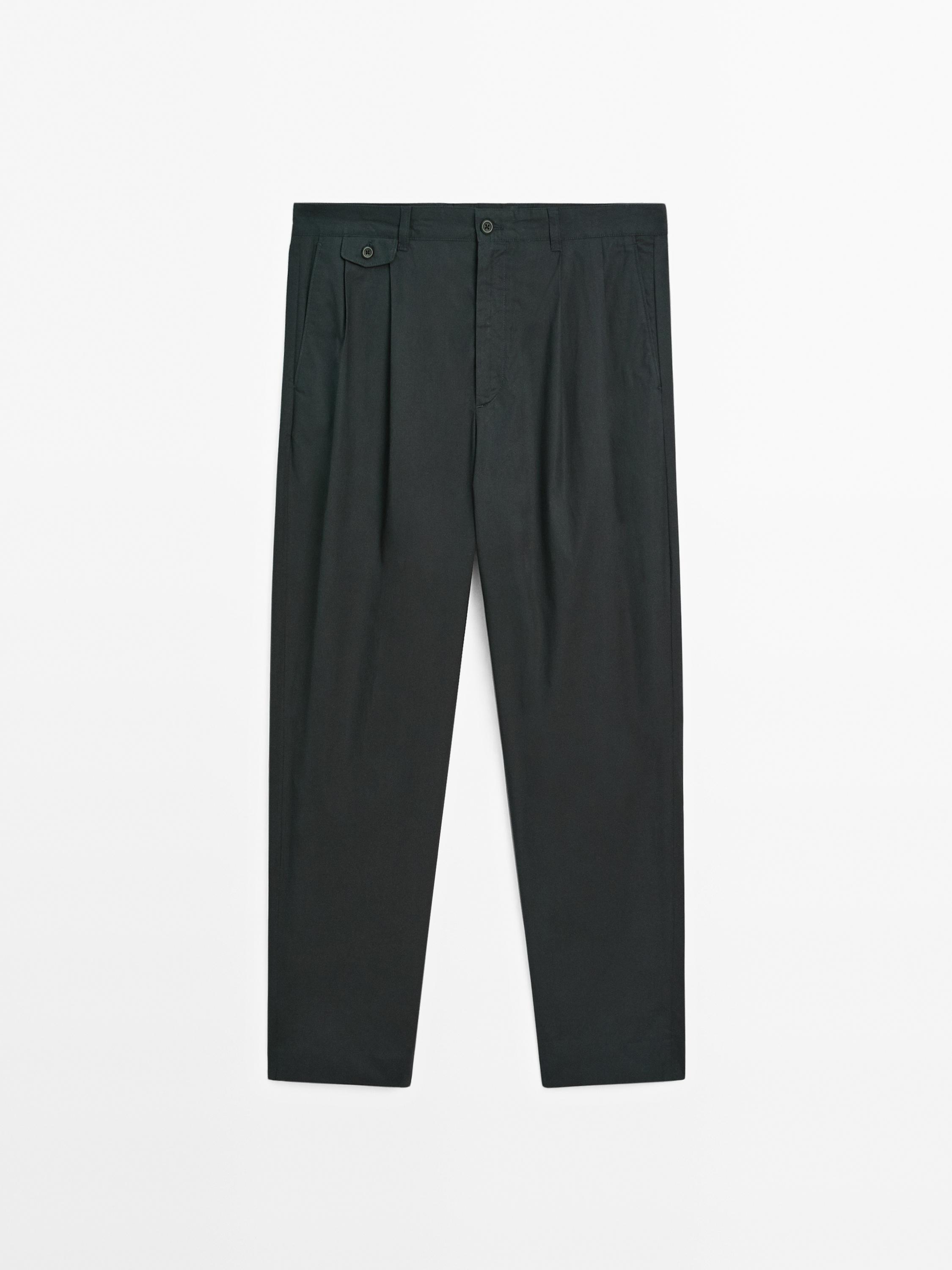 100% cotton trousers with double darts