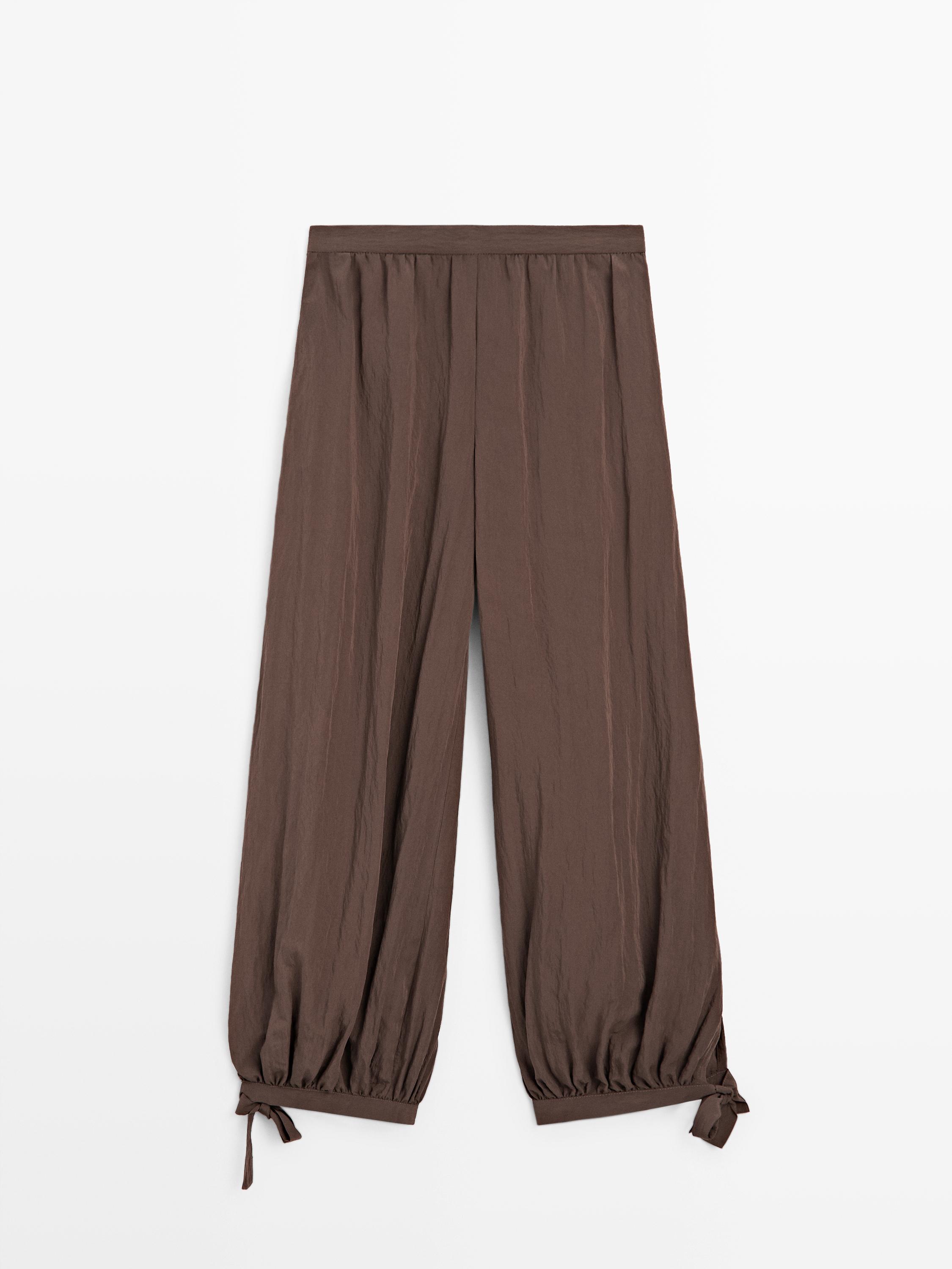 flowing draped pants — MOLE BROWN