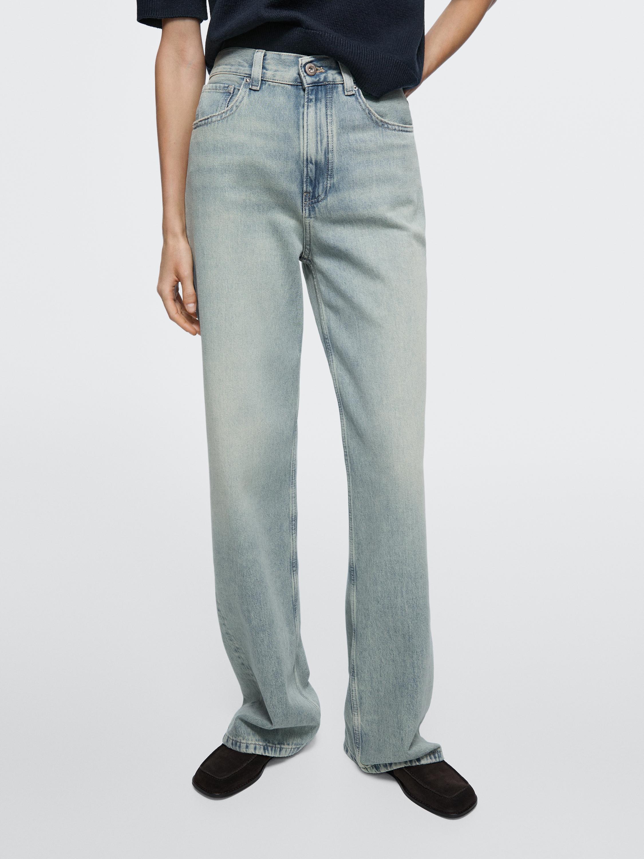 High-waist wide-leg jeans — BLUE