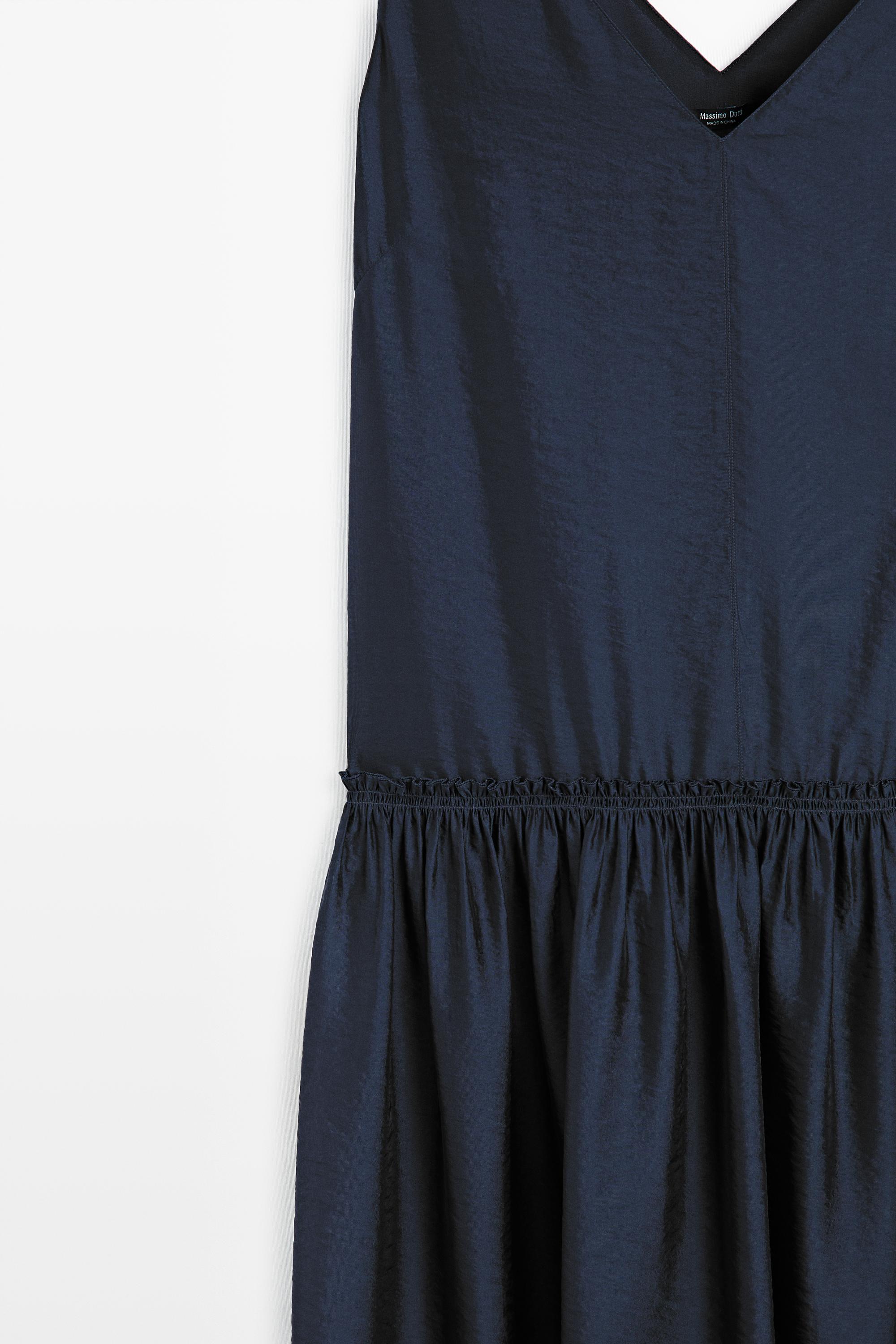 Flowing flared maxi dress — MEDIUM BLUE