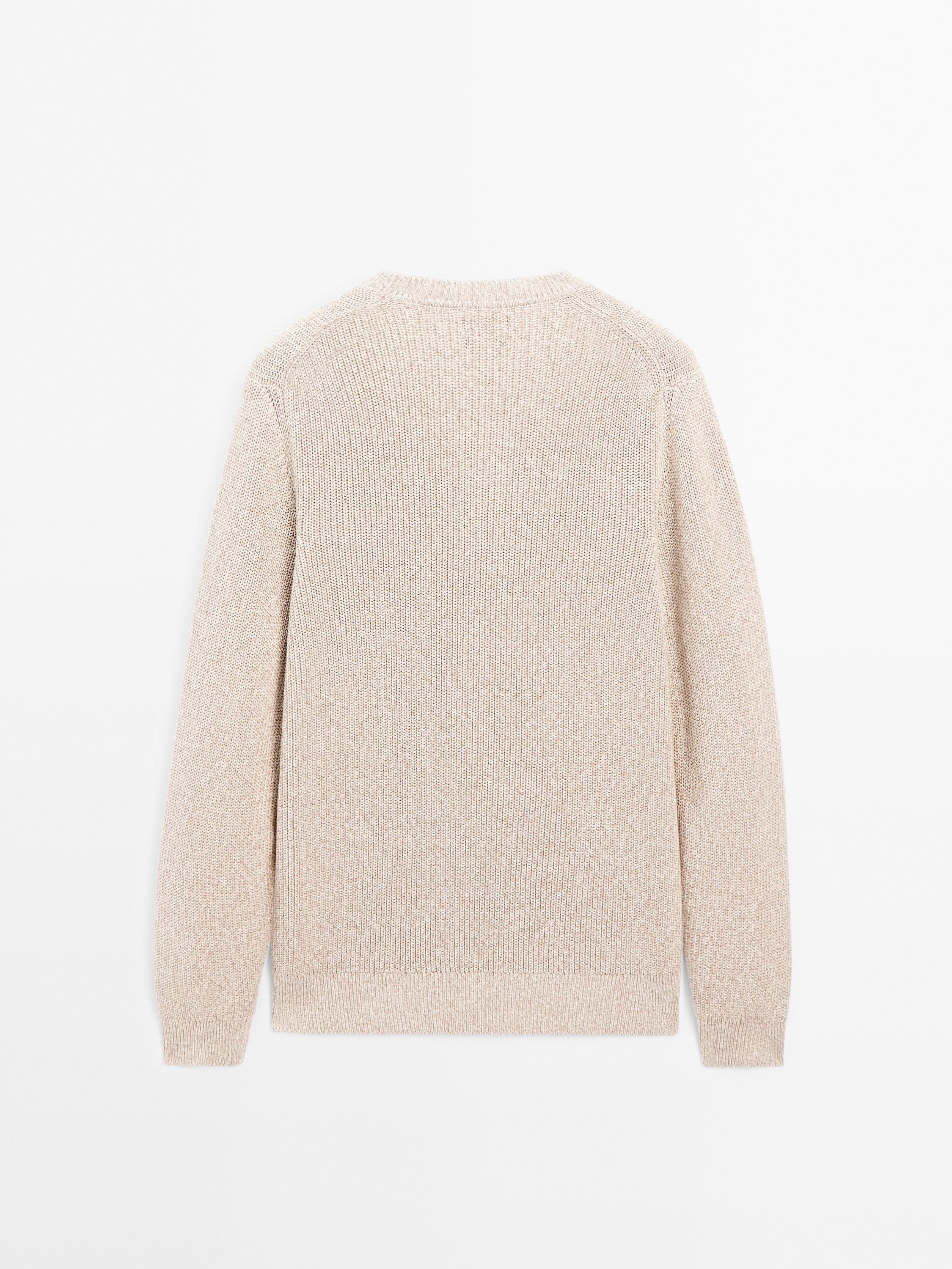 100% cotton ribbed knit sweater