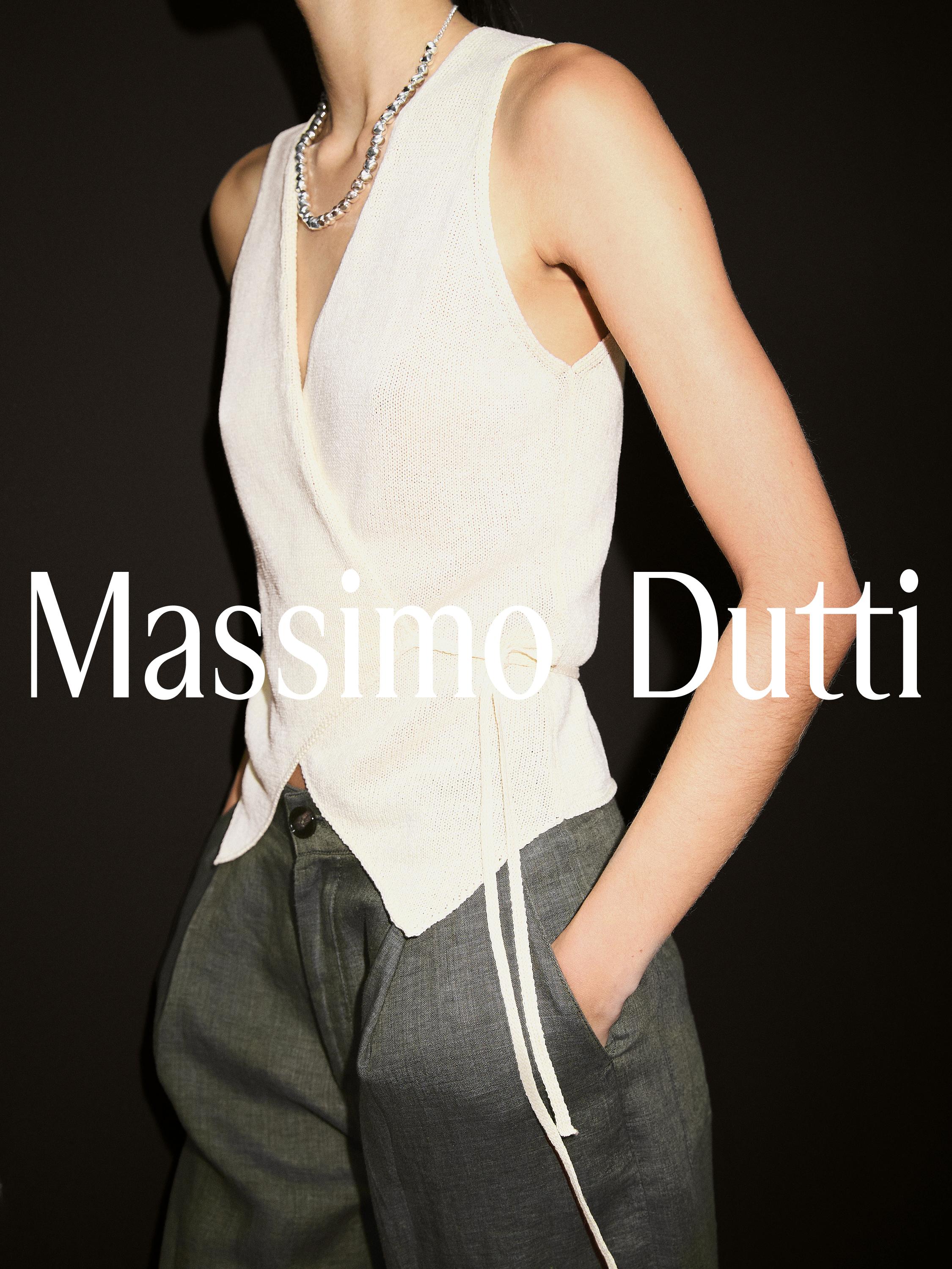Knit crossover waistcoat with drawstring
