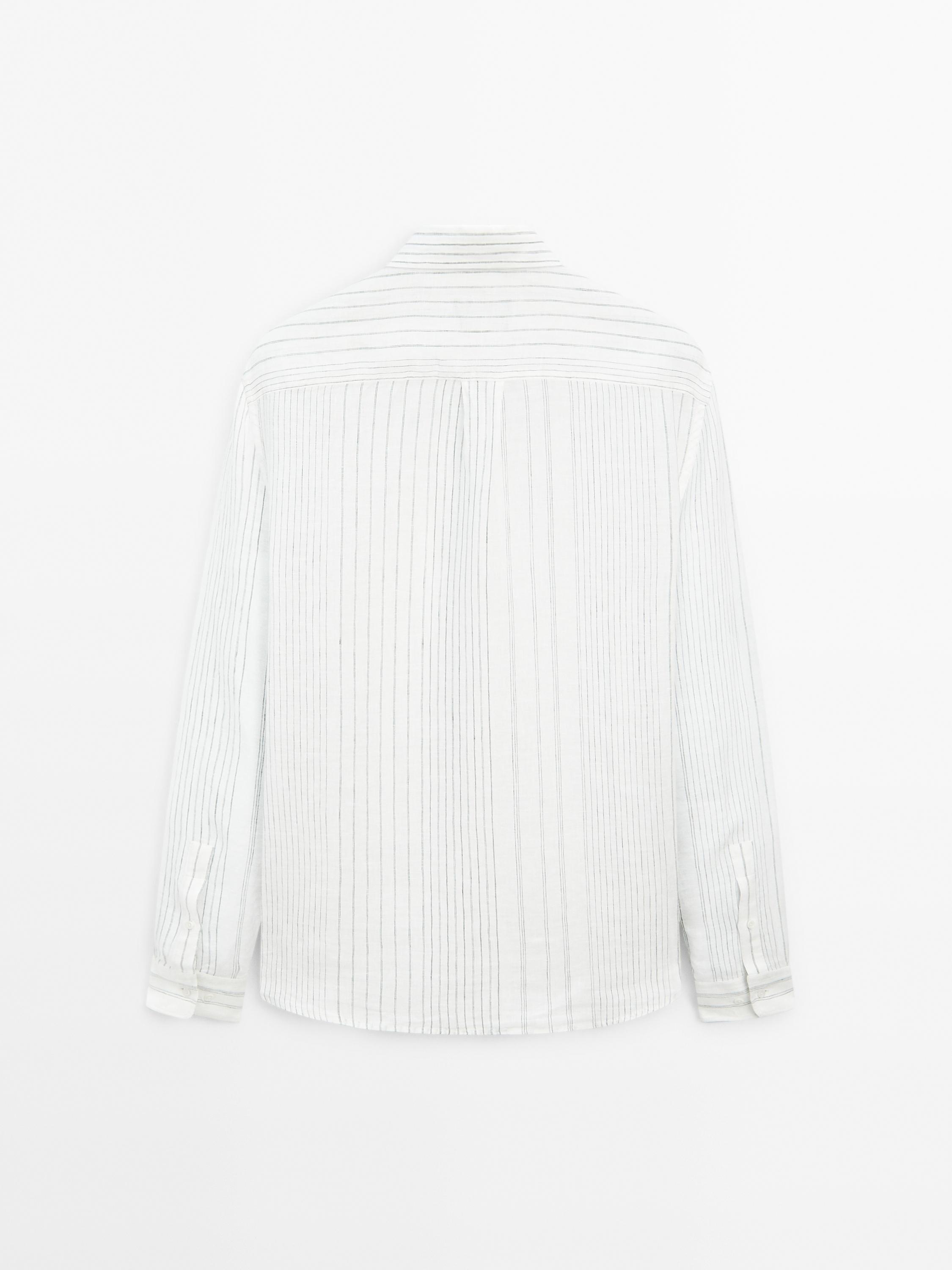 Camisa regular fit 100% lino
