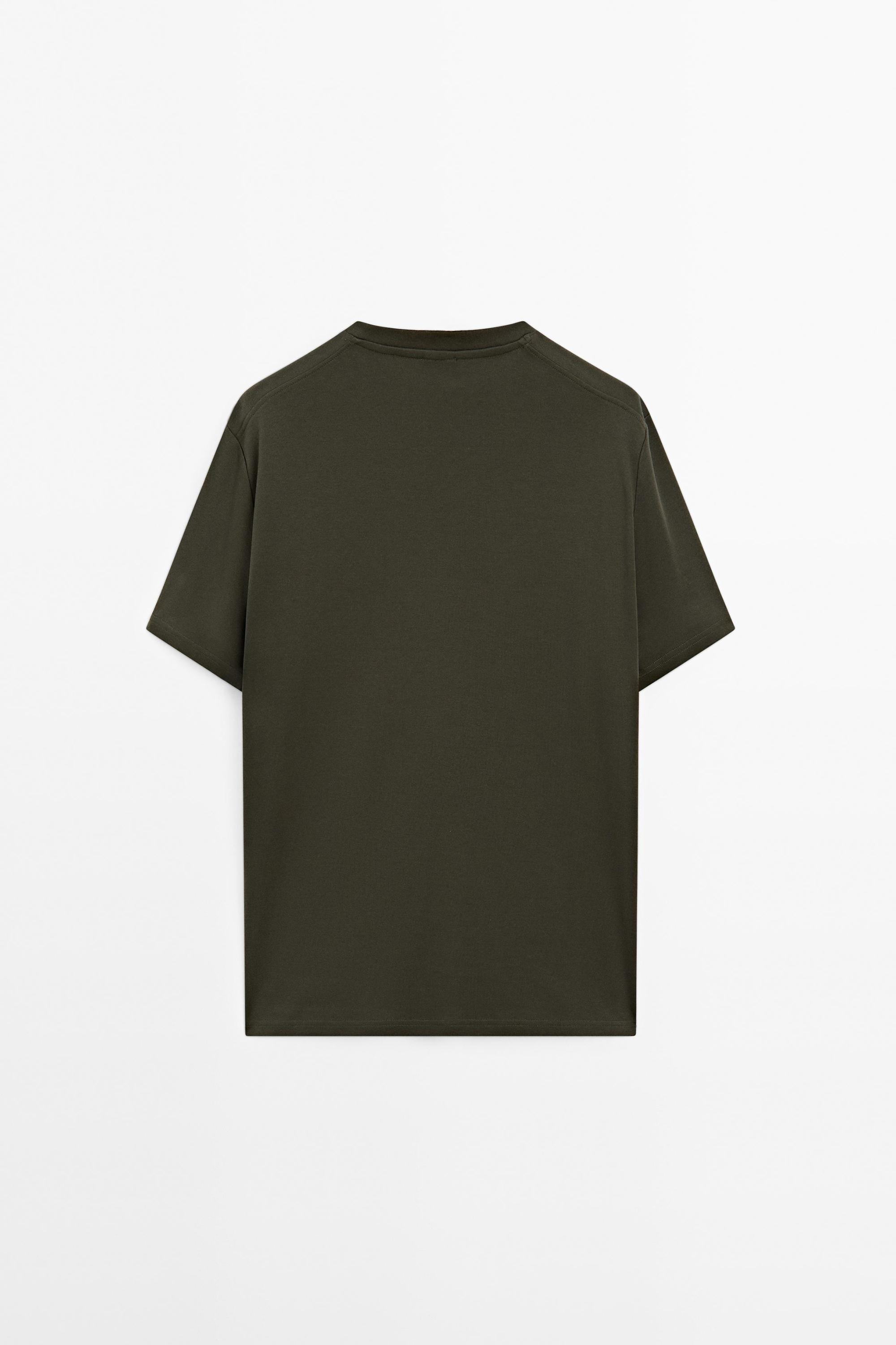 100% mercerised cotton T-shirt — KHAKI