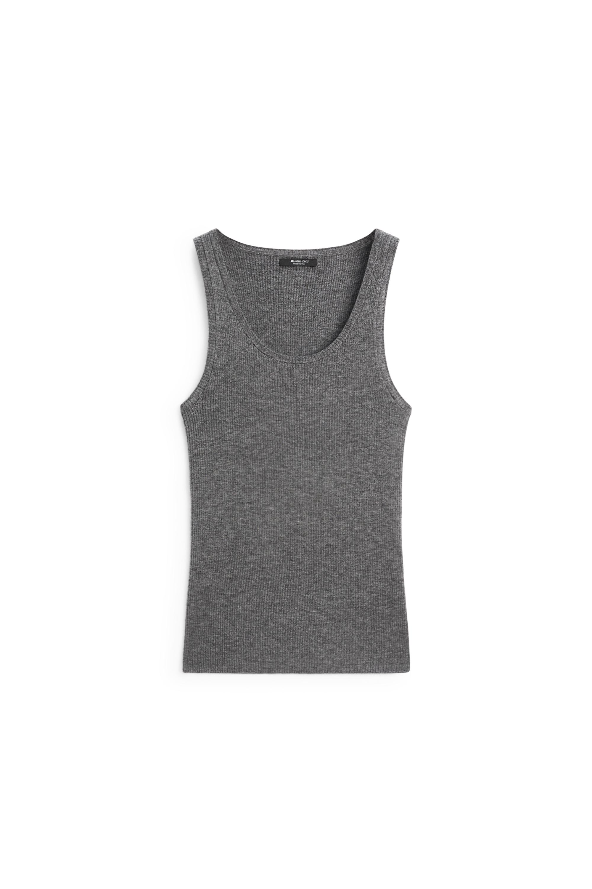 Ribbed knit top — GREY