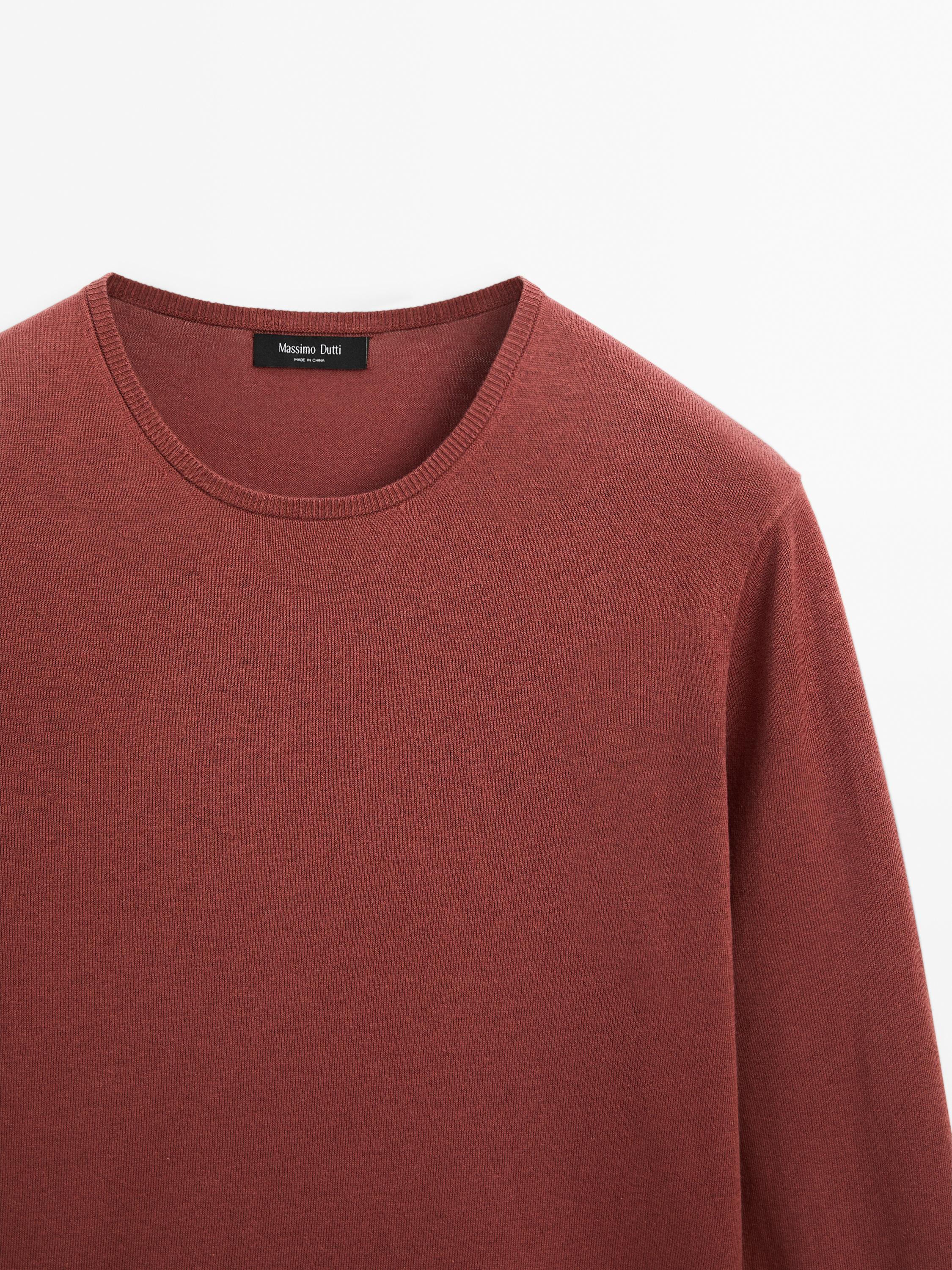 Cotton blend knit sweater