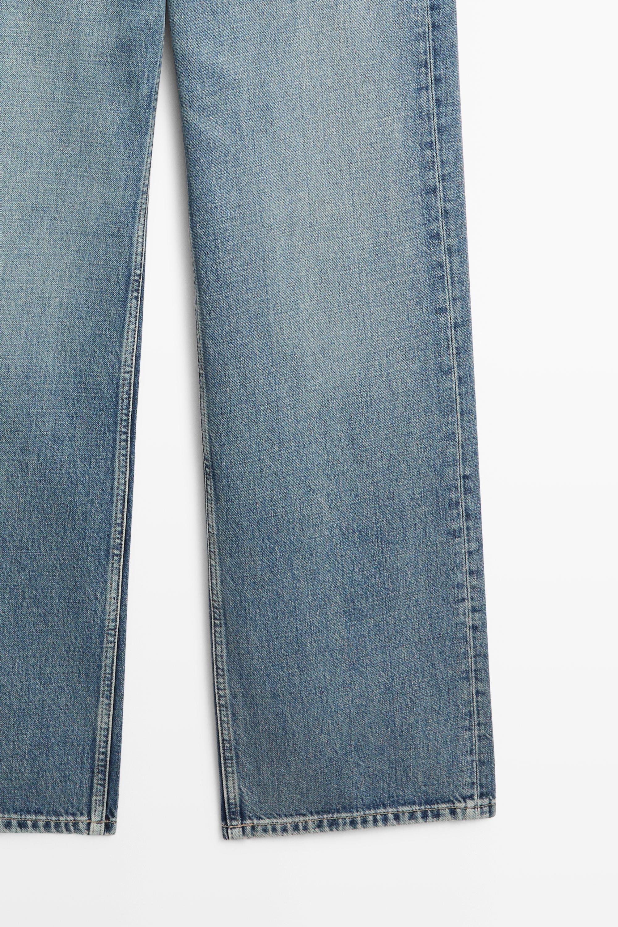 Mid-waist wide-leg jeans — Light Blue