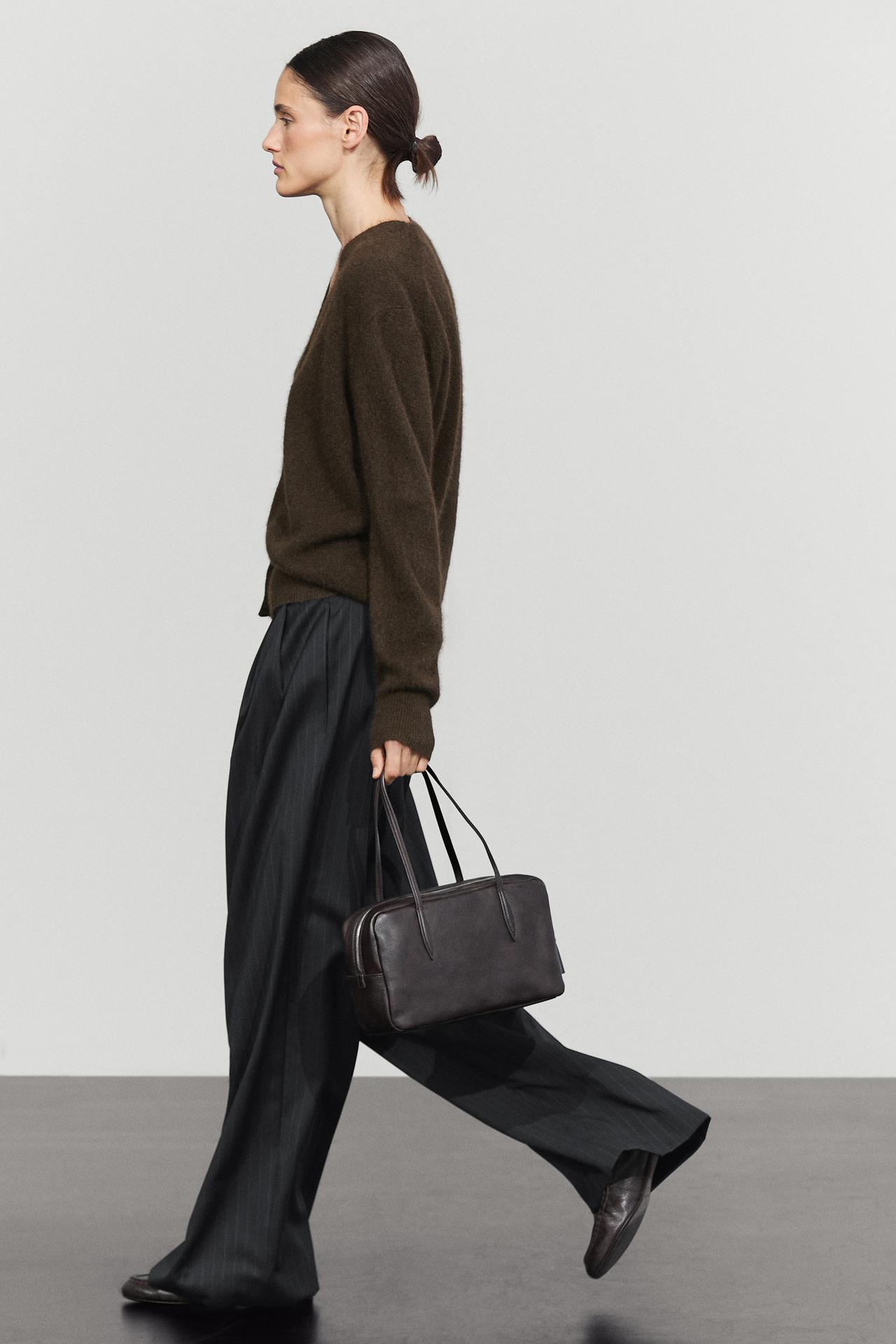 Pinstripe wool suit pants — NAVY BLUE
