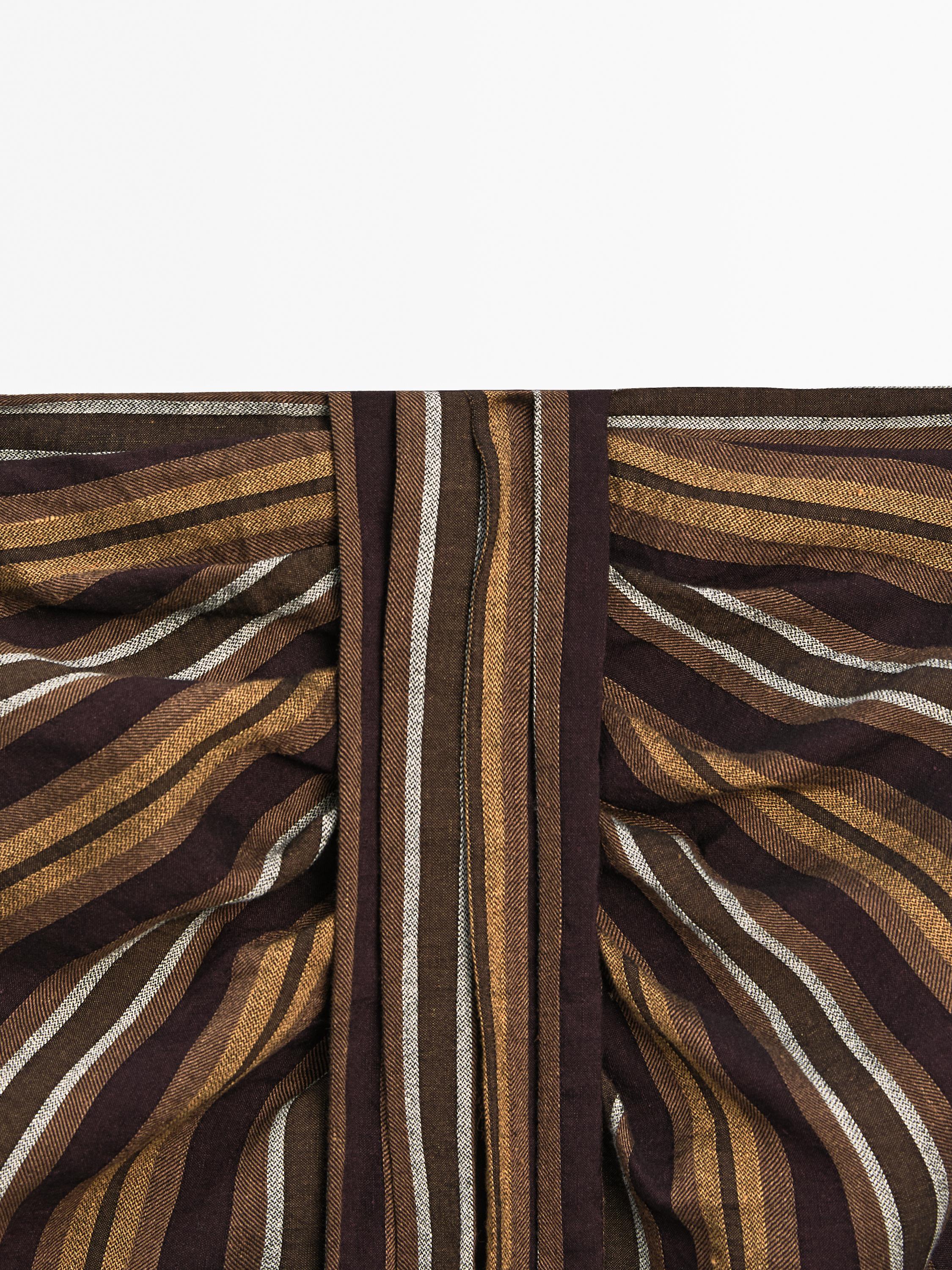 Striped linen blend midi skirt - Studio