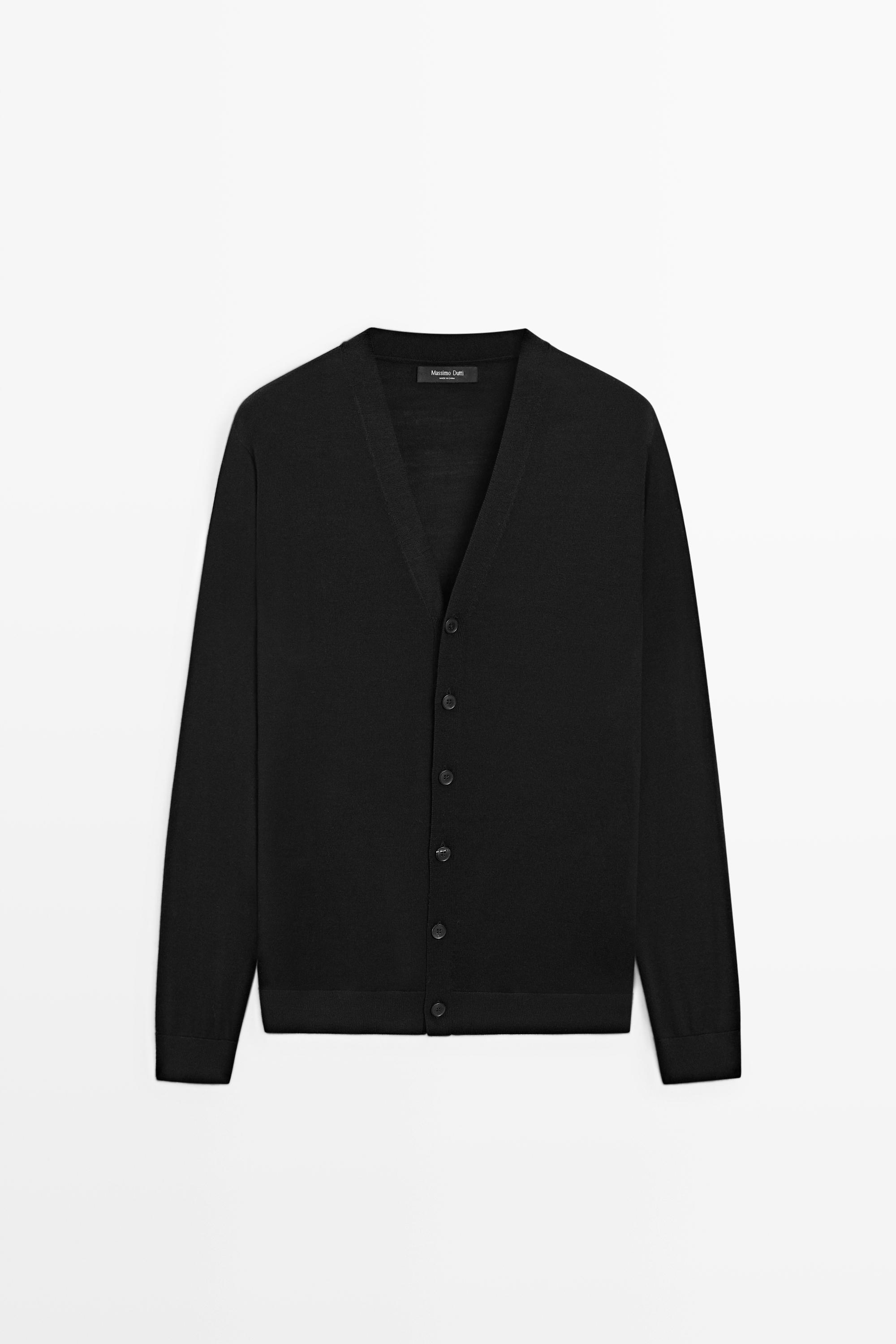 Merino wool button-up cardigan