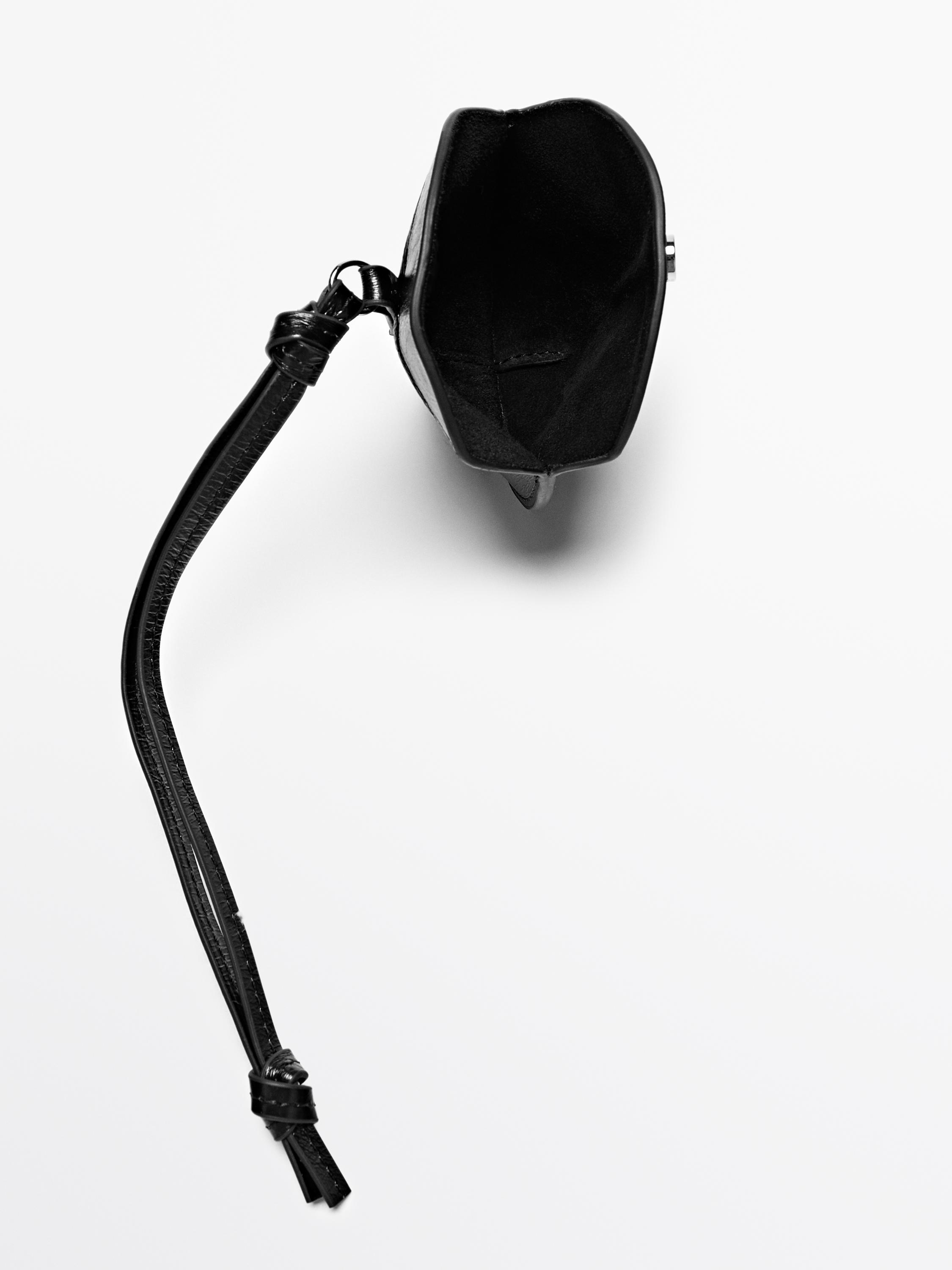 Foldable nappa leather AirPods case — BLACK