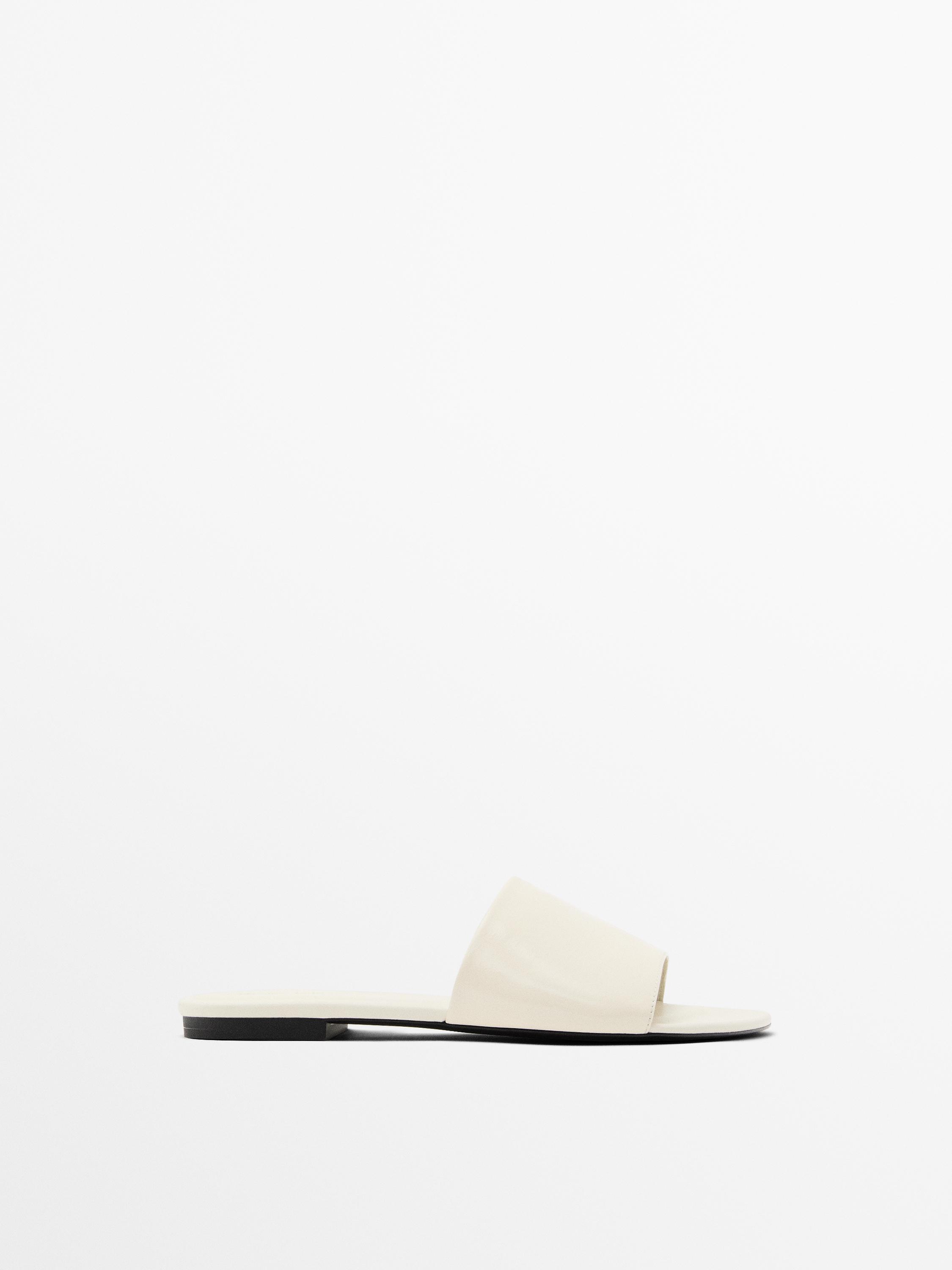 Sandales mules en cuir scintillant