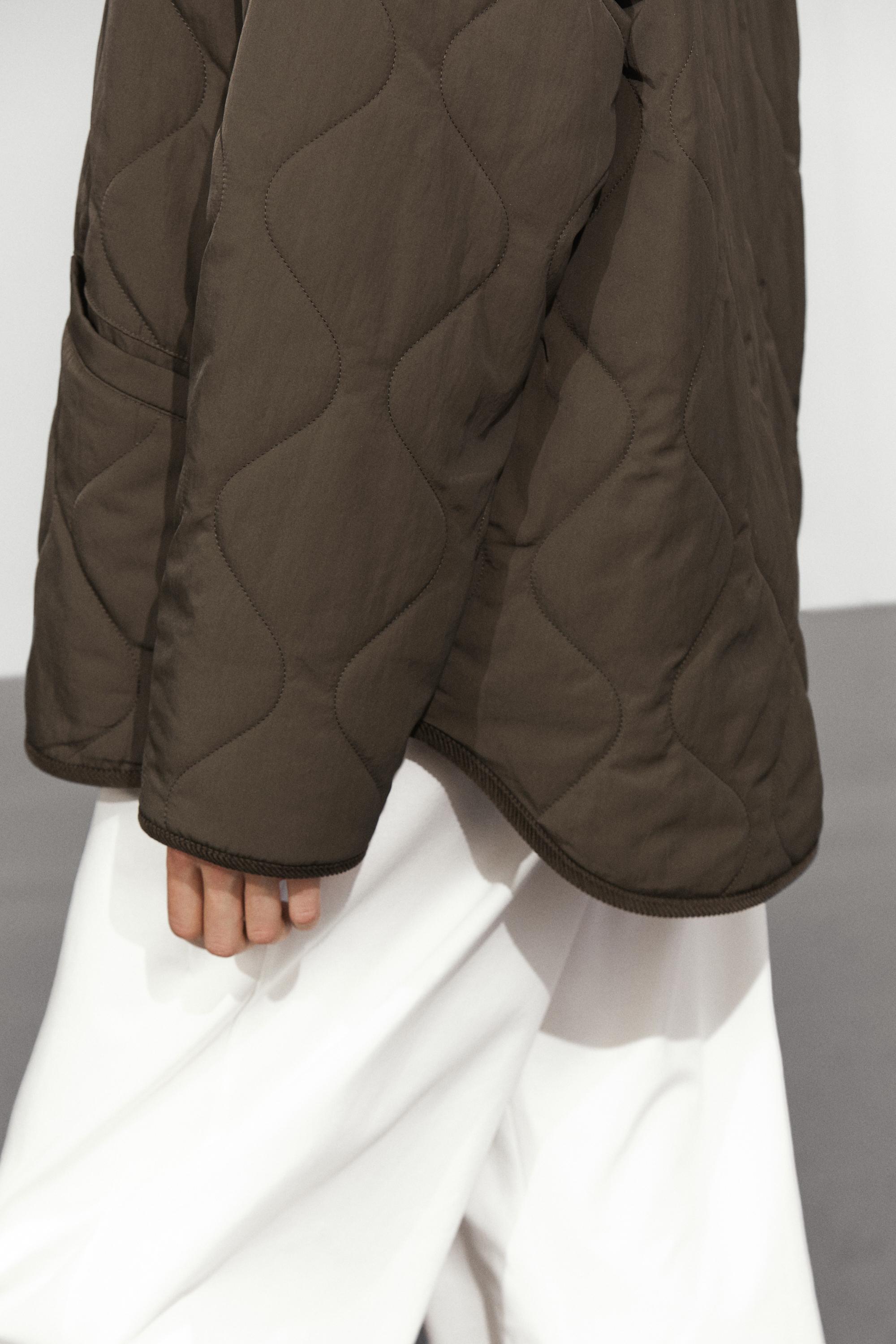 Jacket with wavy stitching detail — BROWN