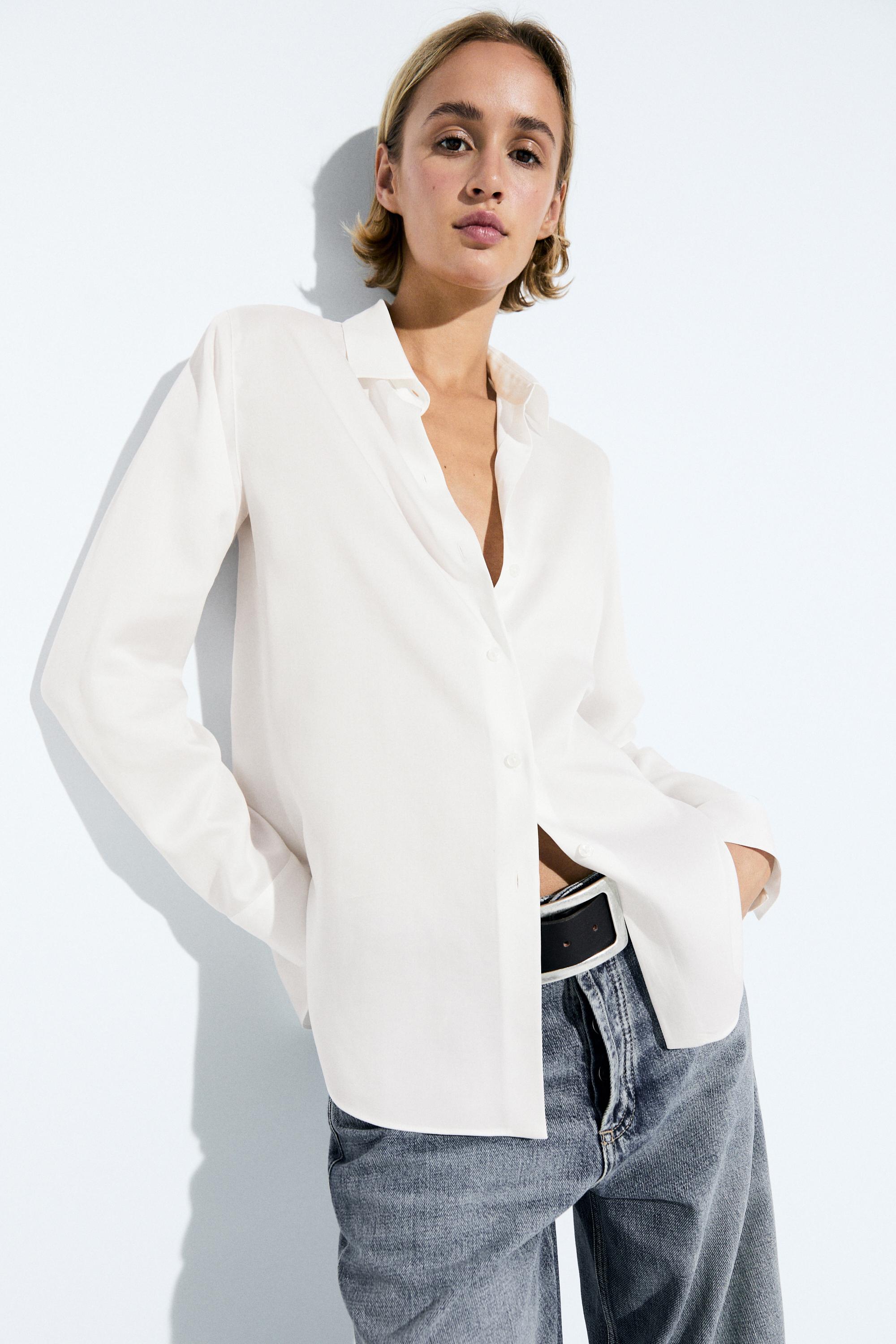 Soepelvallende lyocell blouse