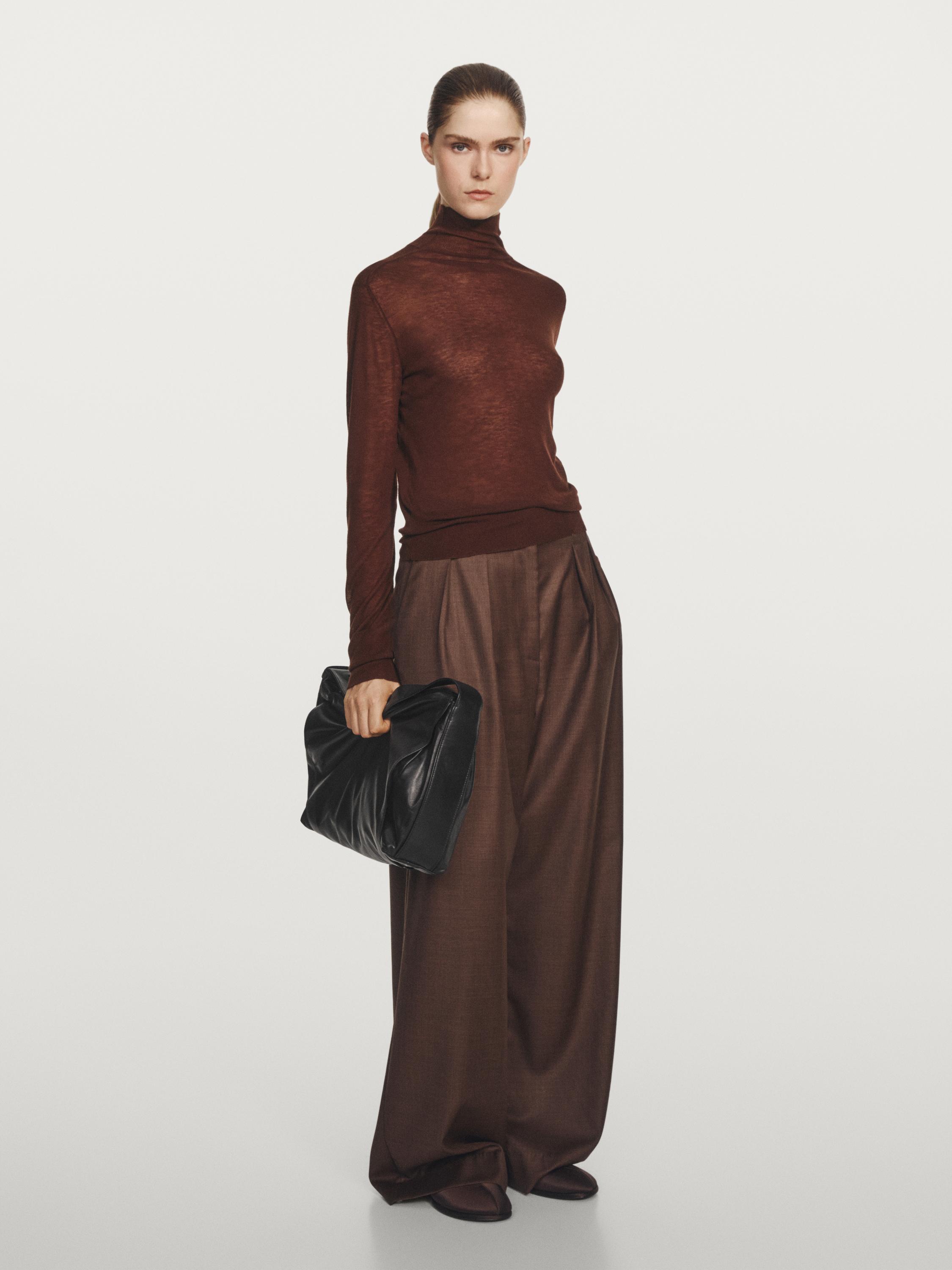 Pull à col montant en maille 100 % laine - STUDIO