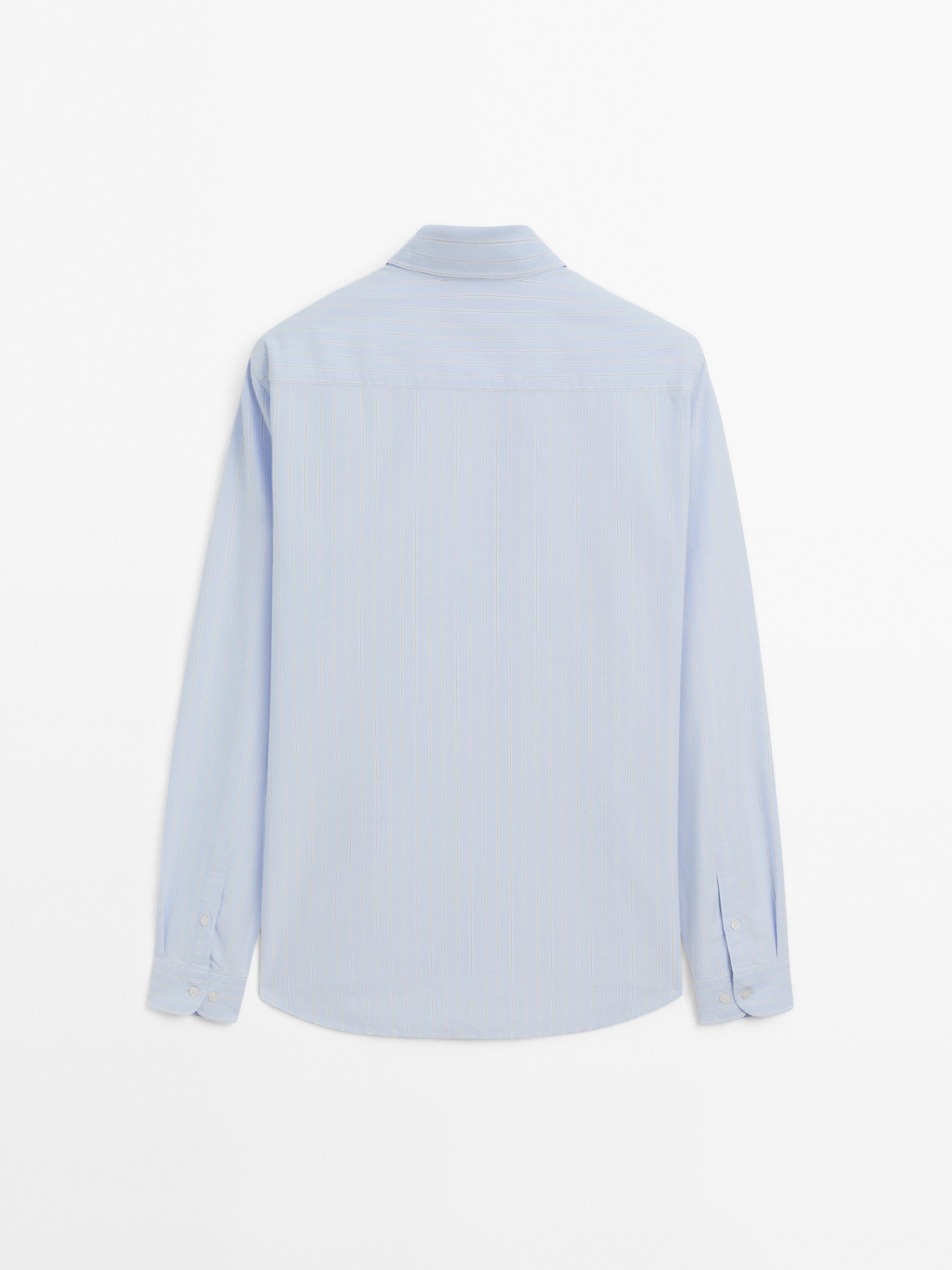 100% cotton striped Oxford shirt
