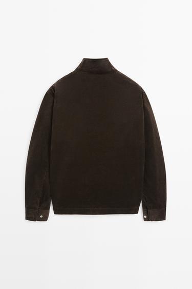 Corduroy jacket with pocket detail — BROWN 6