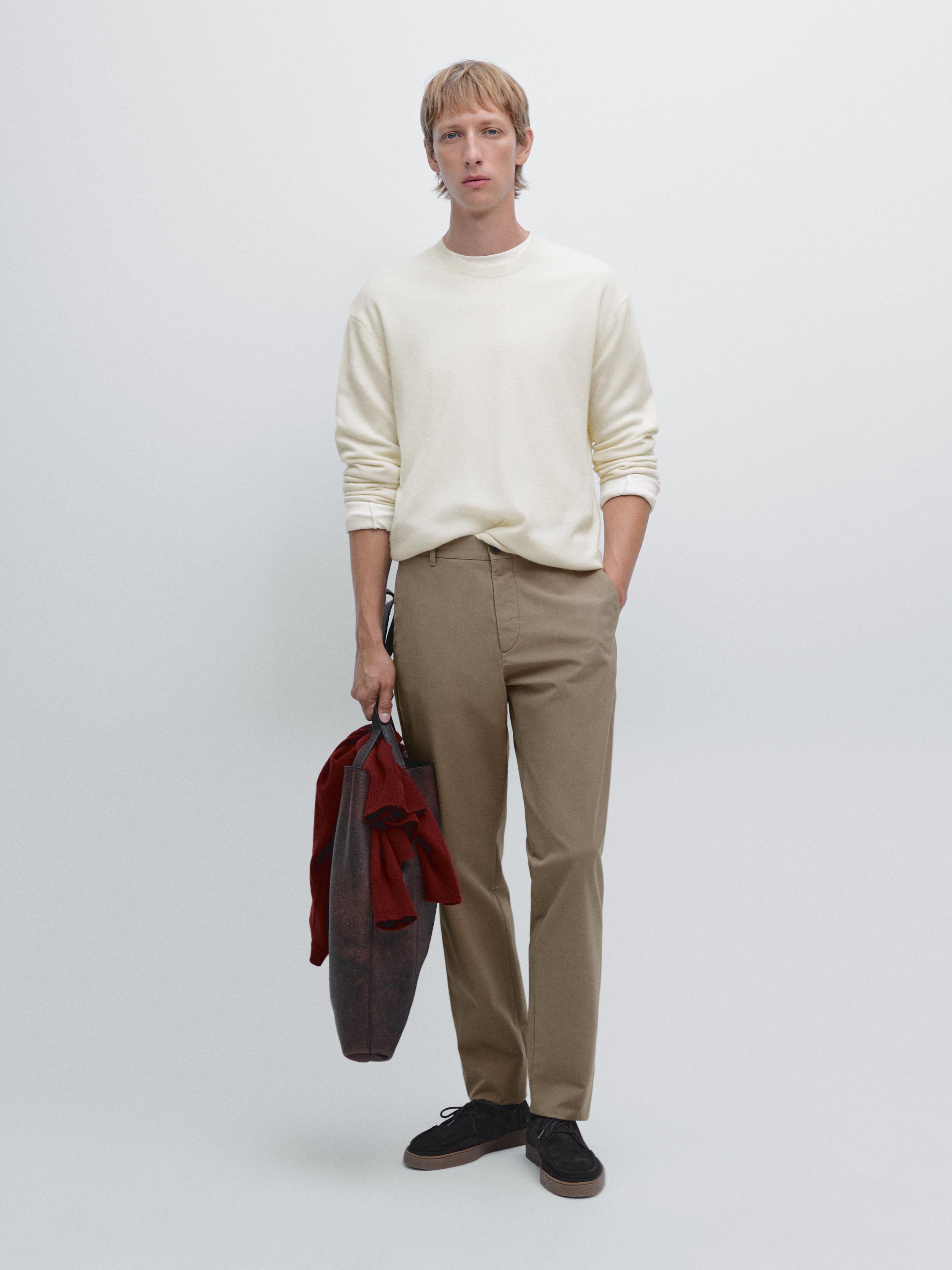 100% cotton slim fit trousers