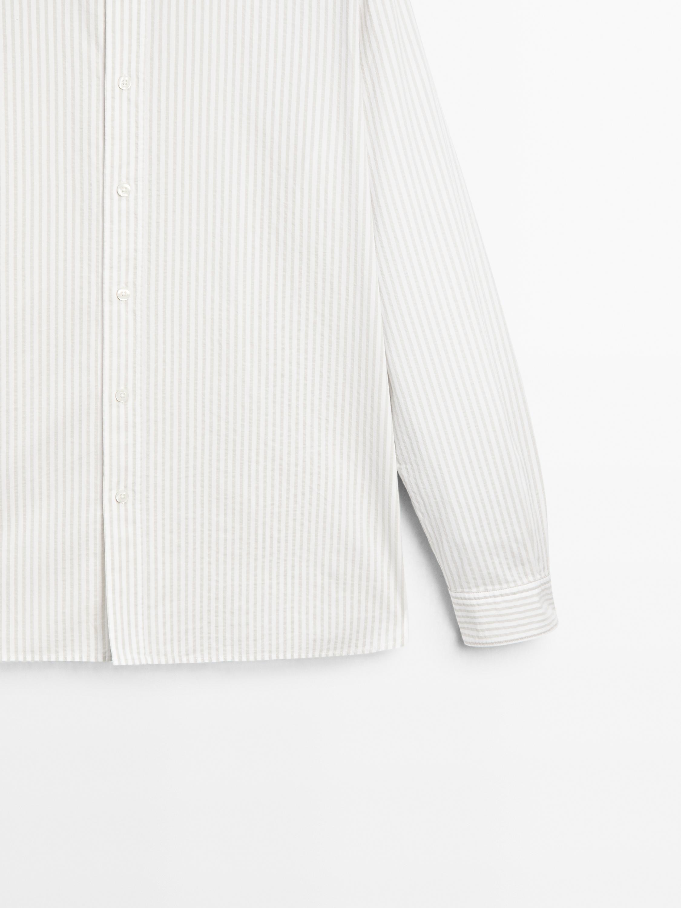 Regular fit striped cotton shirt