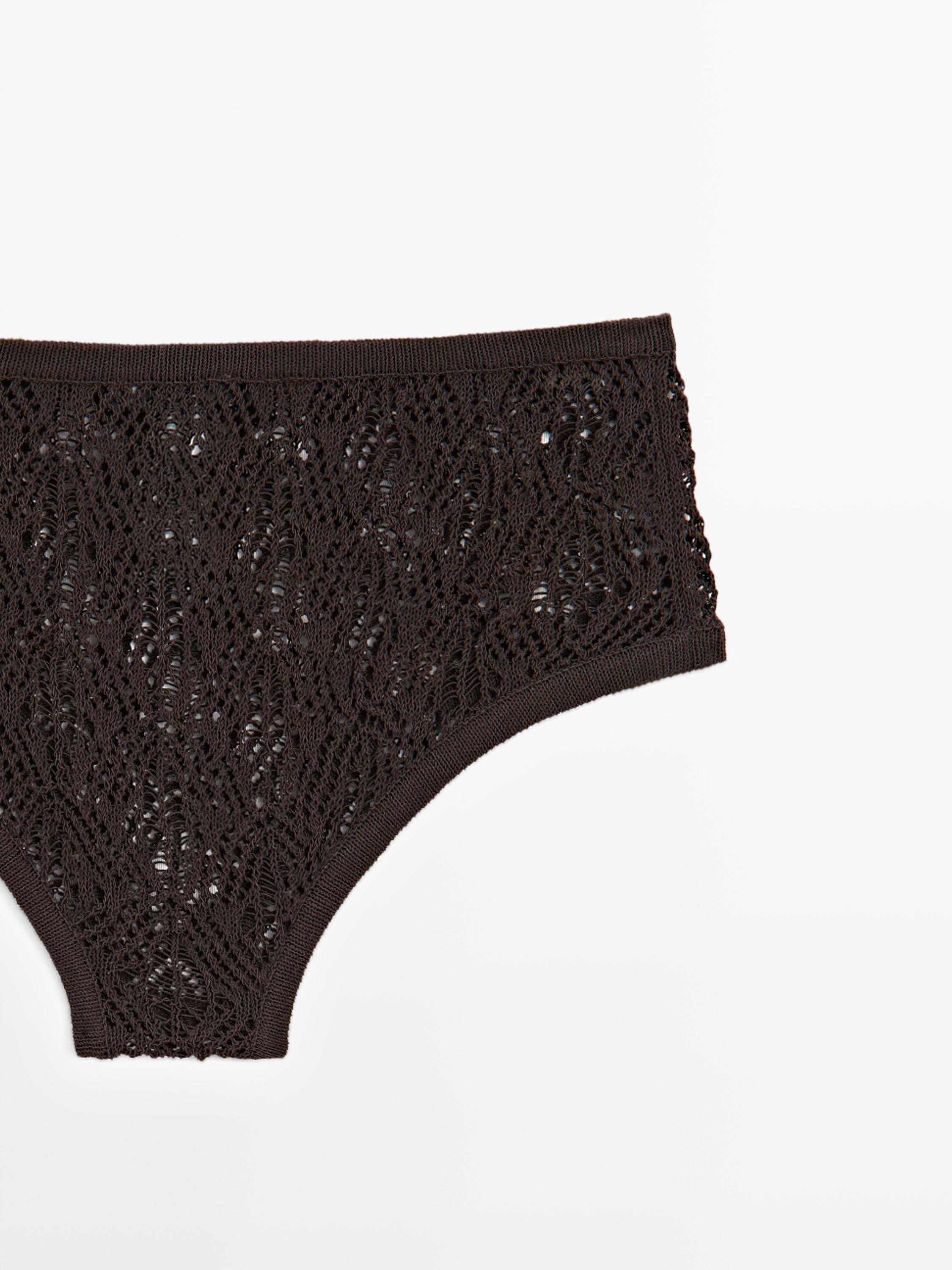 Delikli pamuk karışımlı culotte pantolon