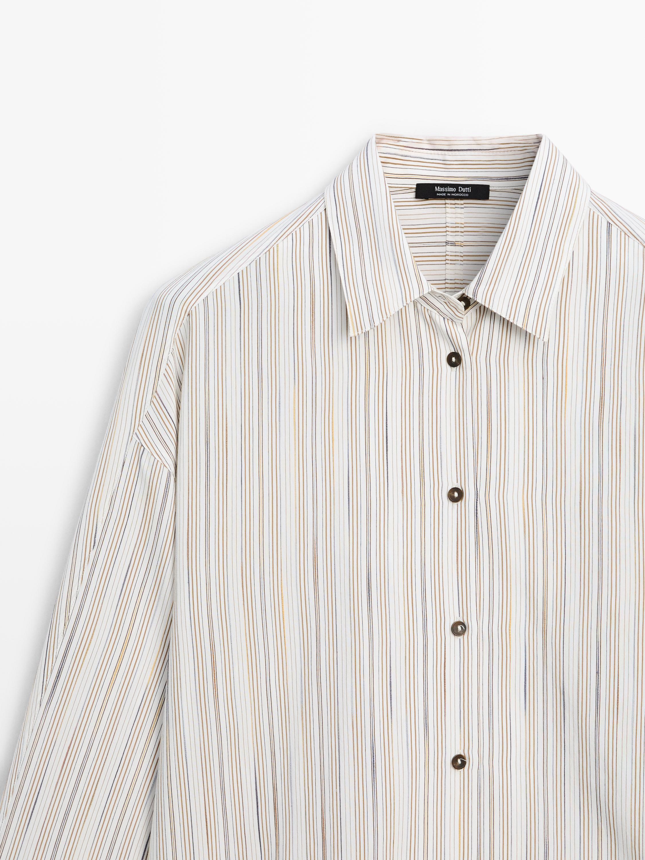 Striped flowing shirt — WHITE