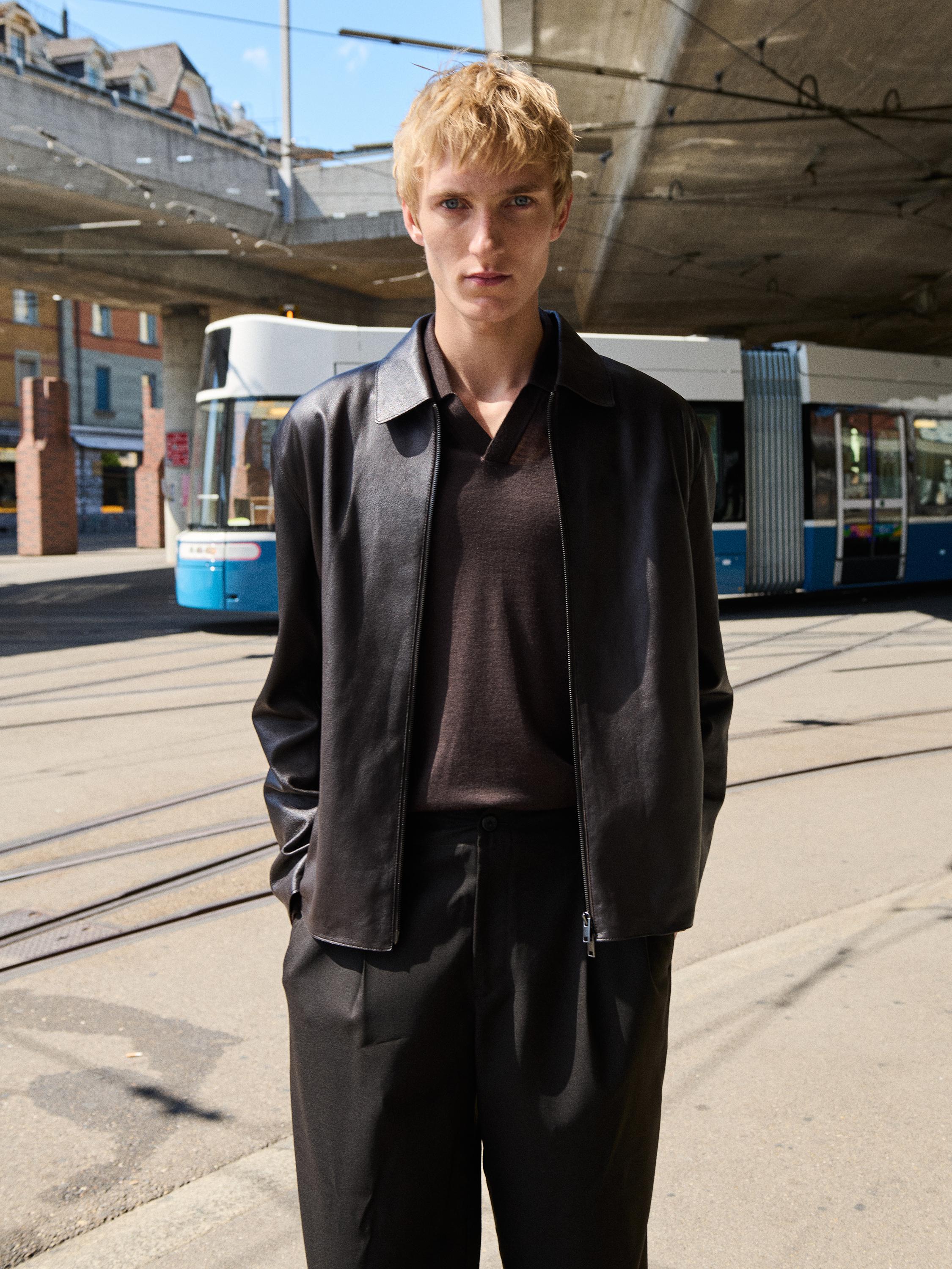 Nappa sheepskin jacket — BROWN