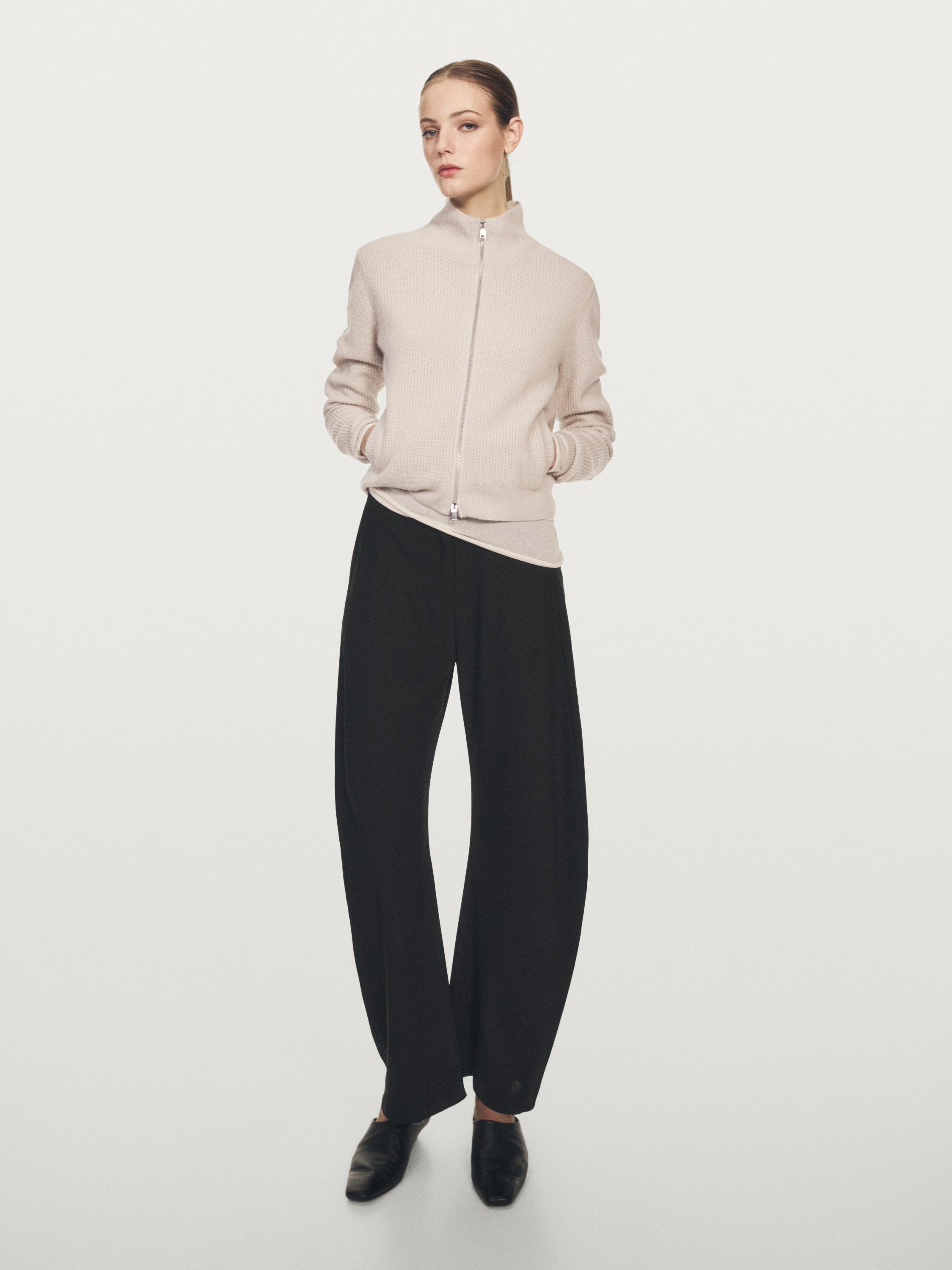 100% cashmere zip-up cardigan