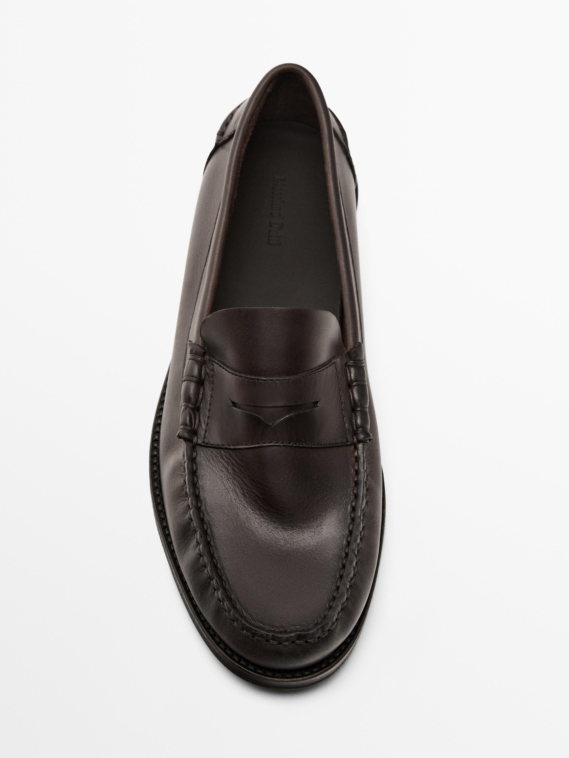 Soft oiled leather penny loafers — TAN
