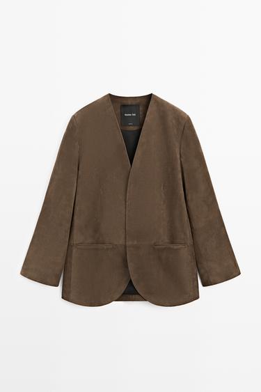 Suede blazer — MOLE BROWN 2