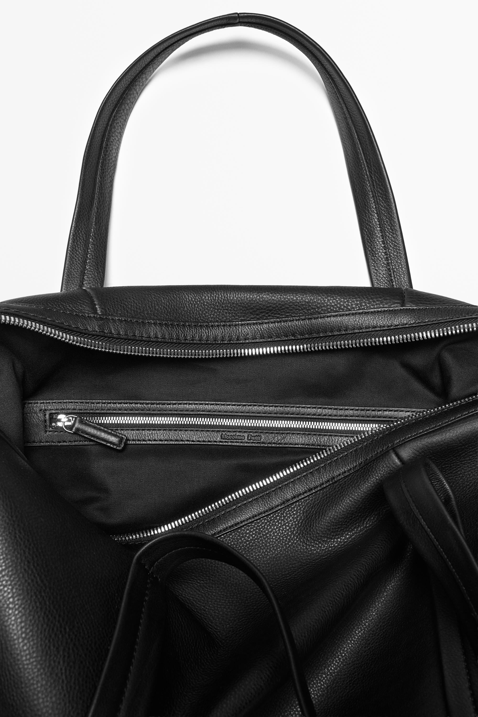 Nappa leather carry-on bag — BLACK