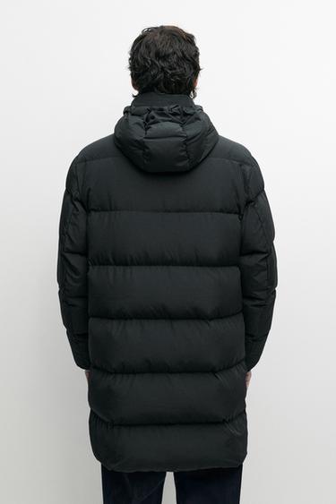 Long down jacket with hood — Blue 5