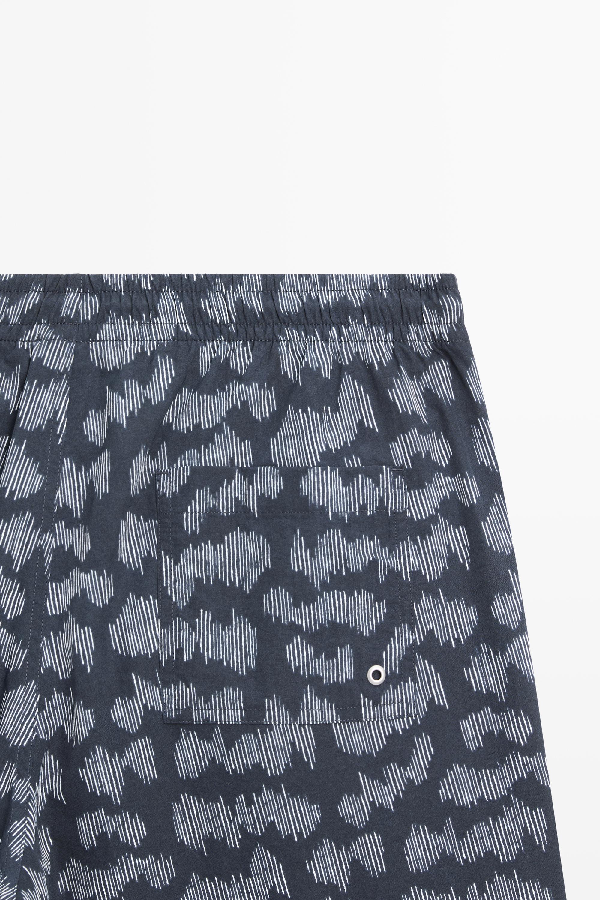 Printed swimming trunks — NAVY BLUE